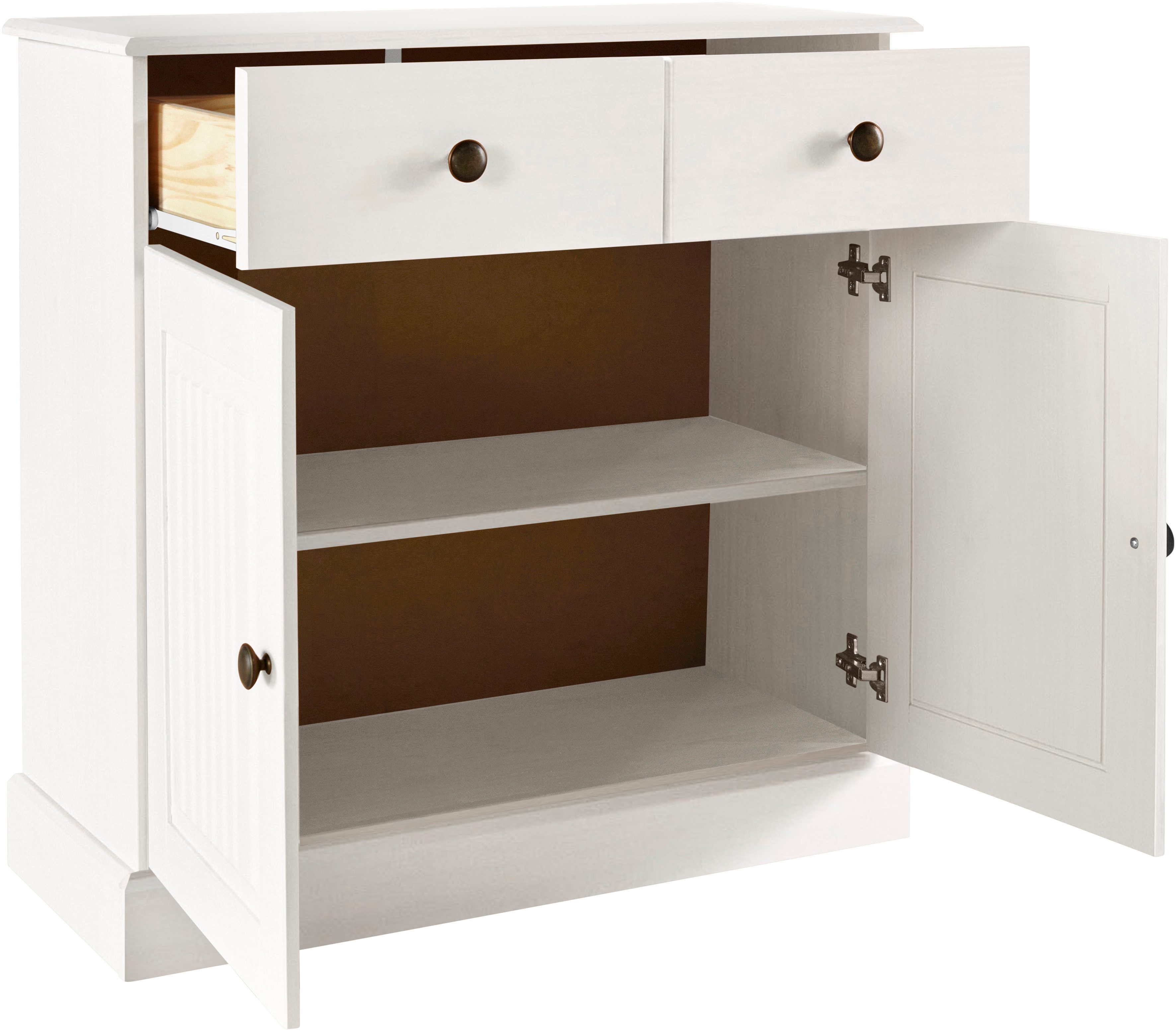 Home affaire Dressoir Liotta Commode met verstelbare inlegplank, massief dennenhout
