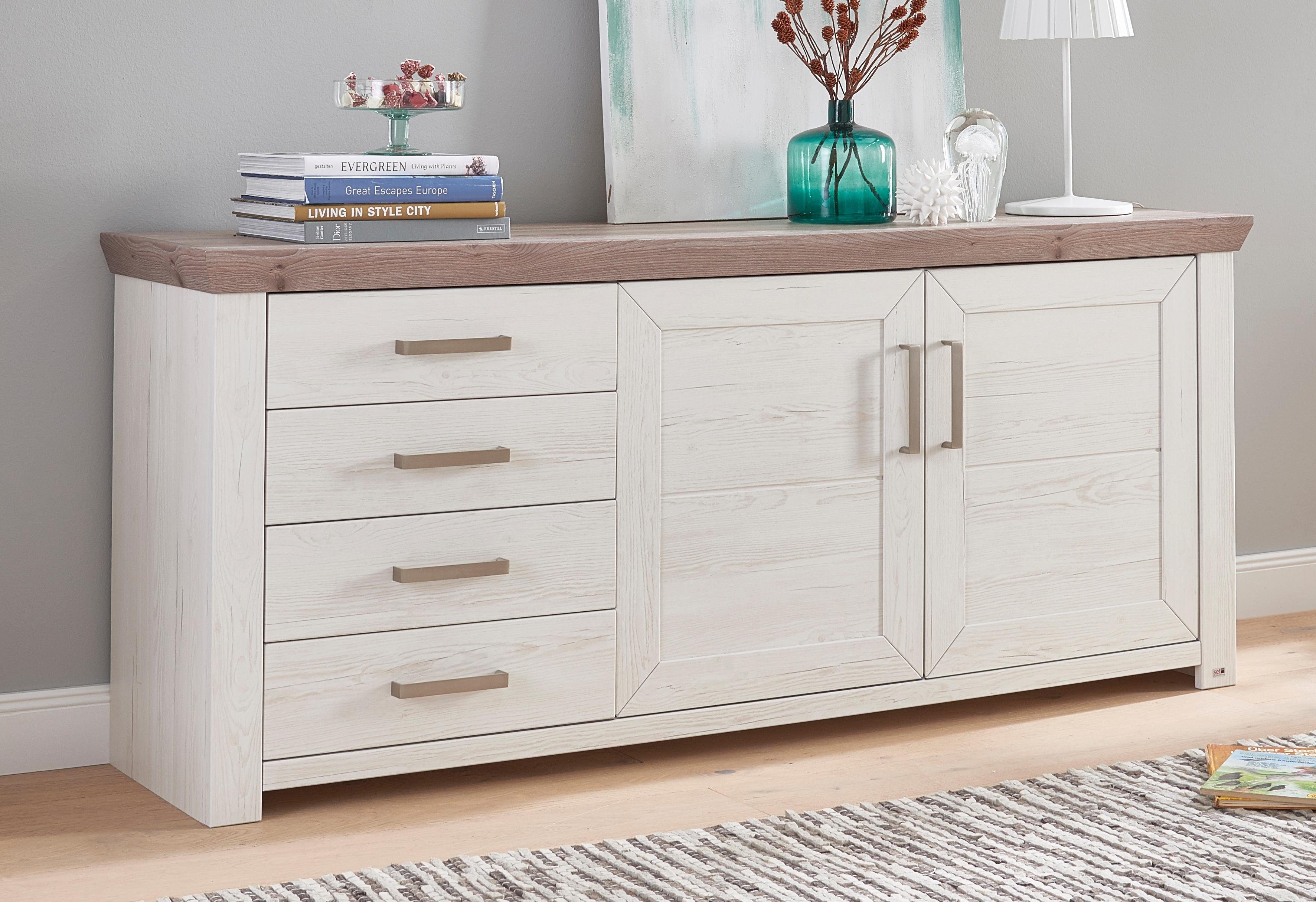 set one by Musterring Dressoir York Type 51, met veel opbergruimte, handvat zilverkleur, B 184 x H 79 cm