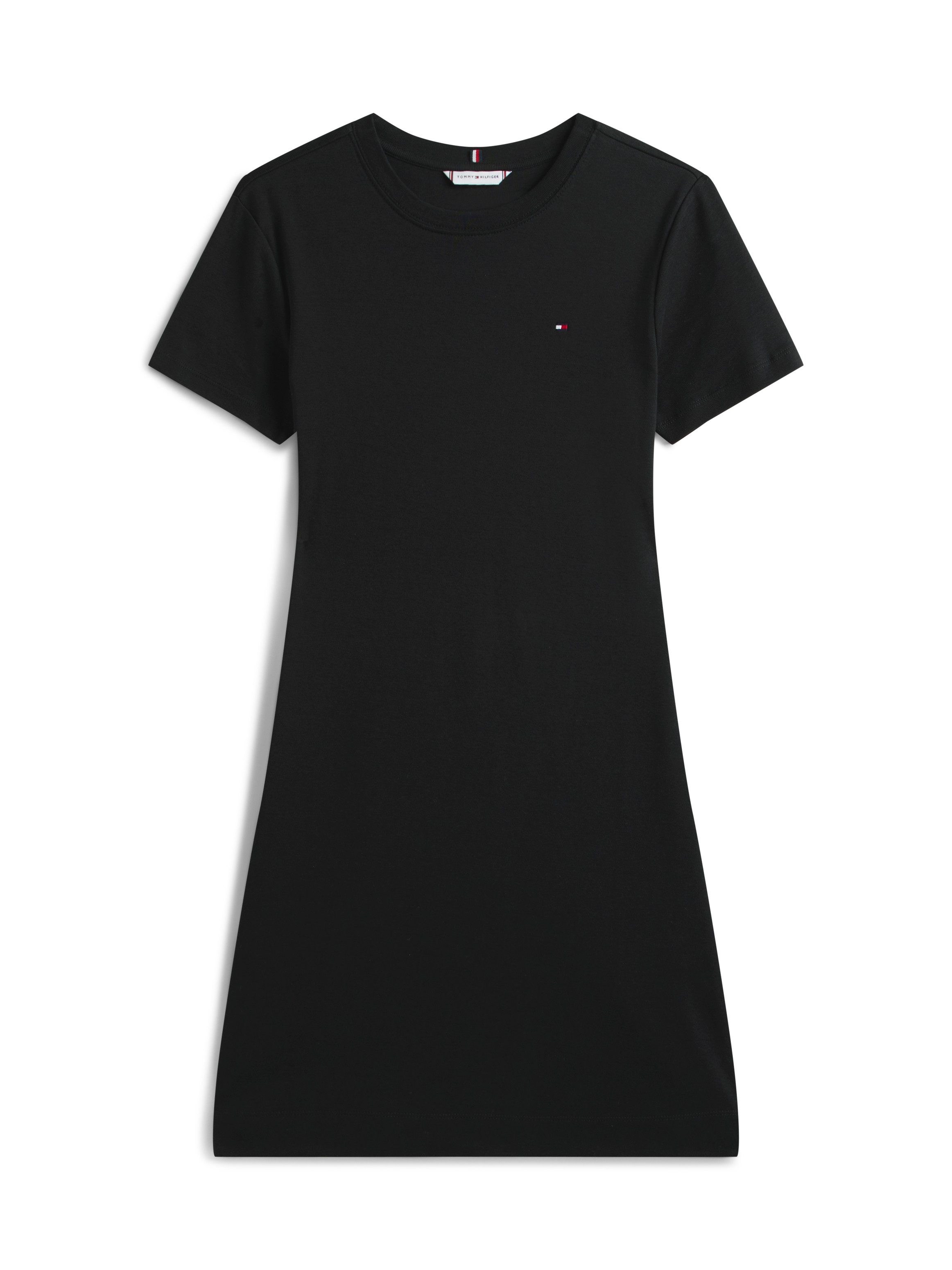 Tommy Hilfiger Shirtjurk NEW CODY STR SLIM SHORT DRS SS met allover streepdessin, logo-vlag