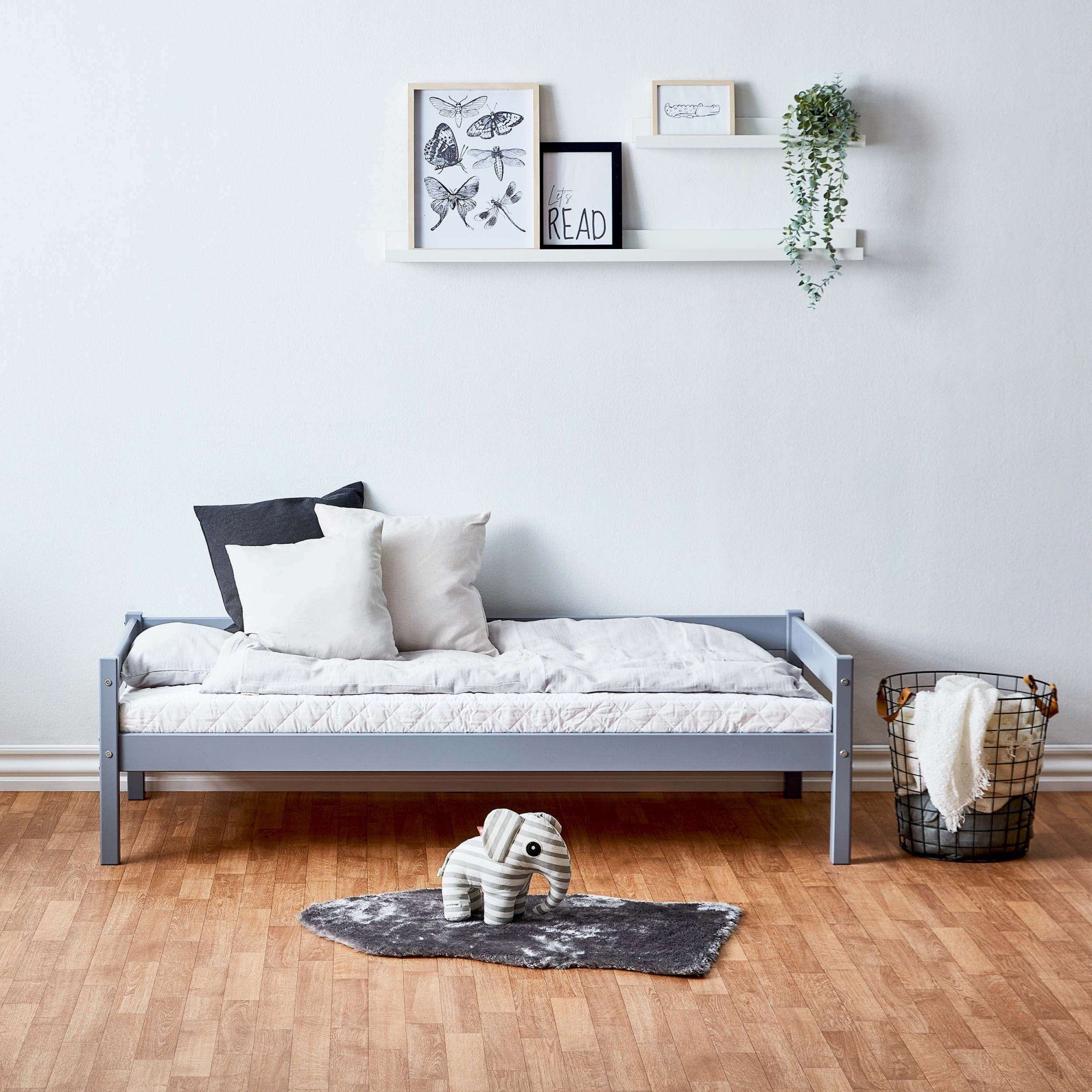 Lüttenhütt Kinderledikant ECO One, eenpersoonsbed, Scandinavisch design optioneel met matras, ligoppervlak 70 x 160 cm