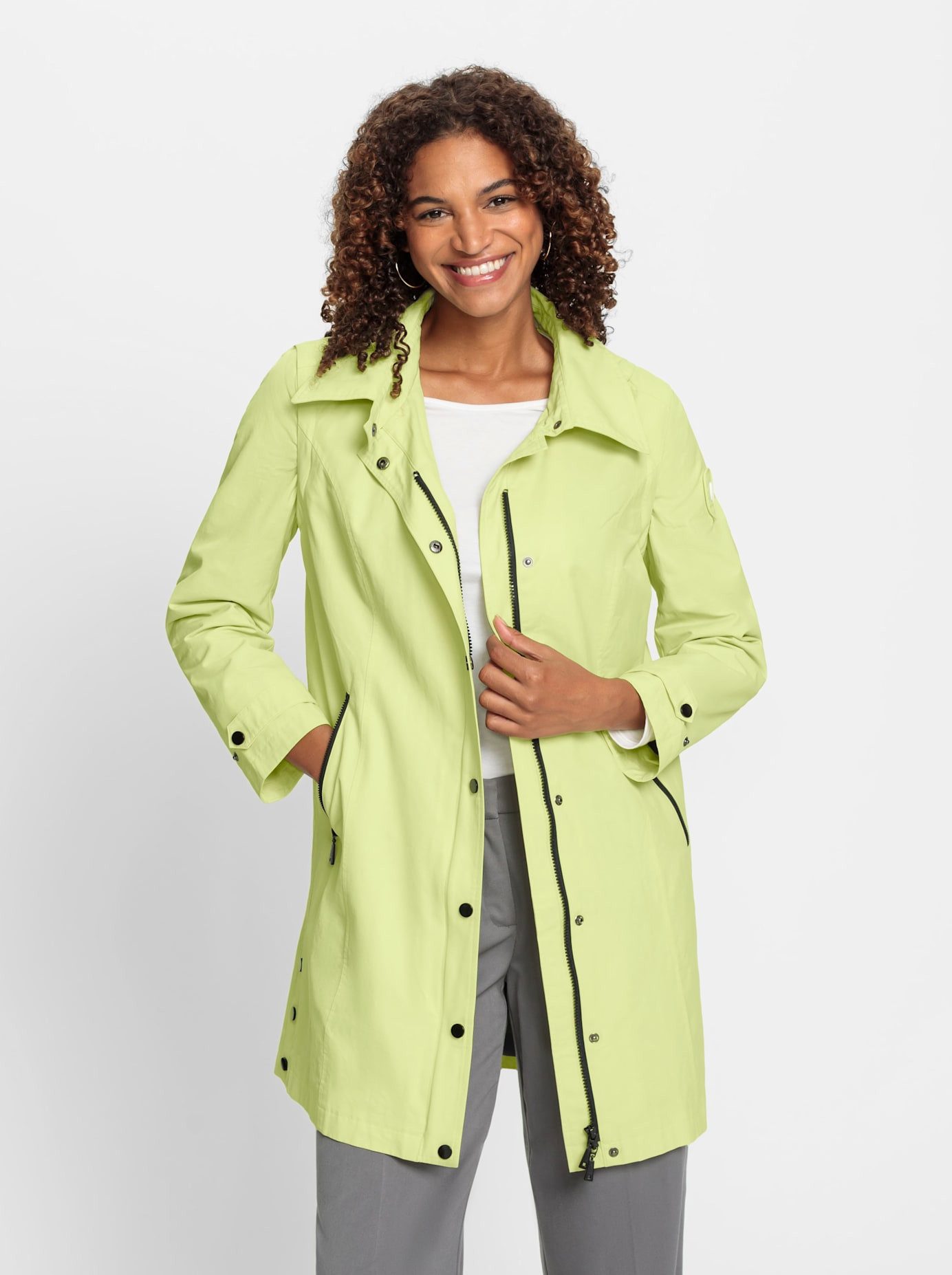 Casual Looks Lang jack dames lange jassen maat 26 groen