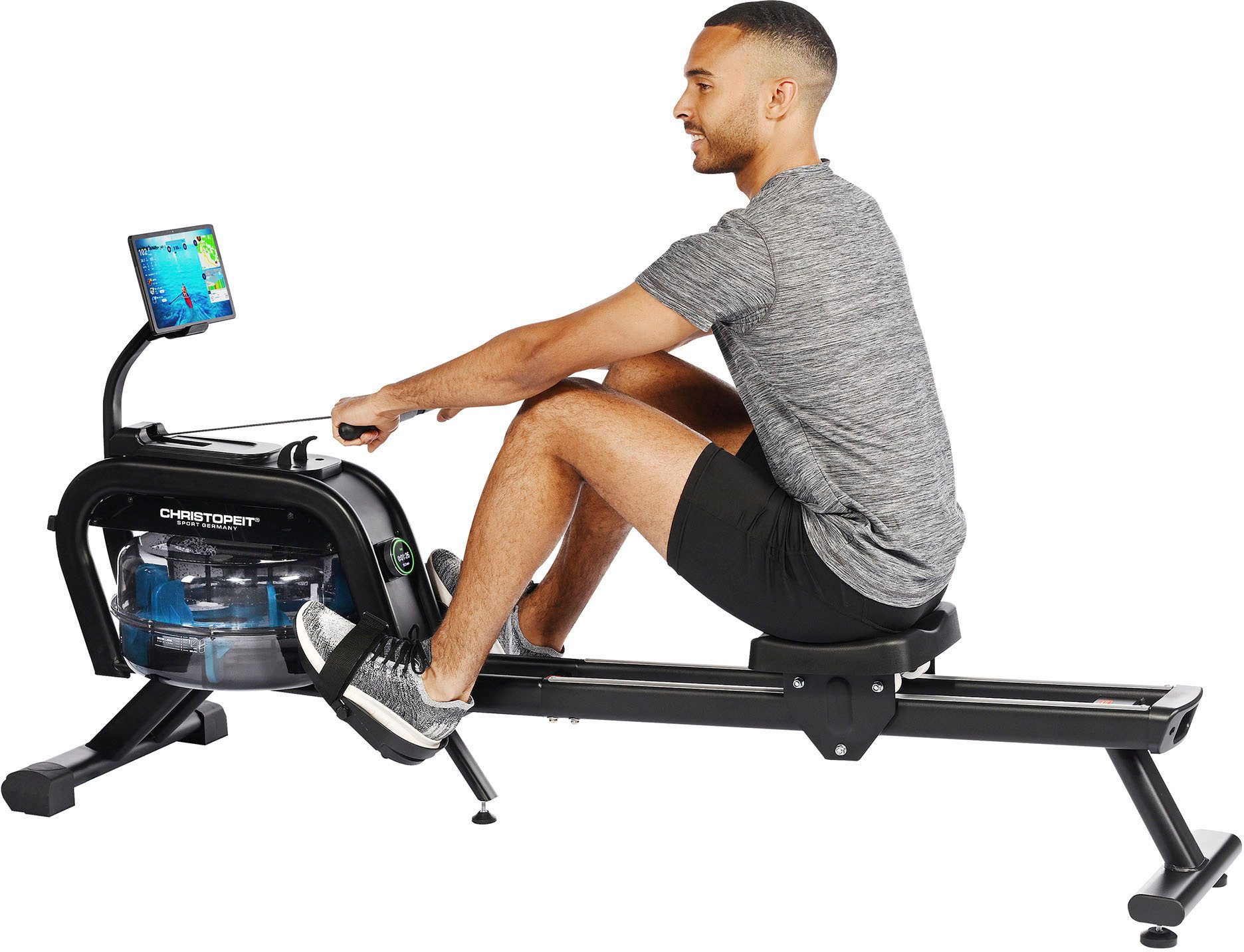 Christopeit Sport® Roeitrainer Waterroeimachine WP 2000 Roeimachine, 16 weerstandsniveaus