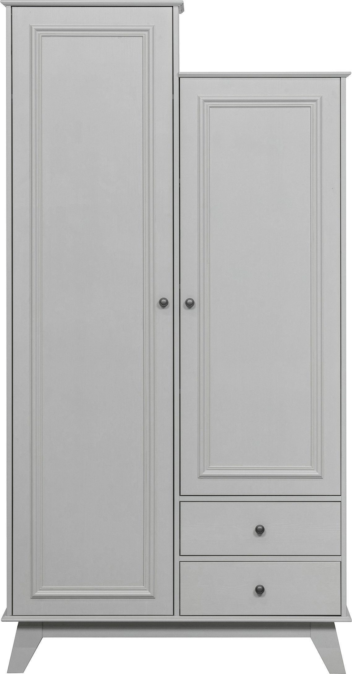 WOOOD Kledingkast Lily massief dennenhout, met kledingstang, h 190 cm x b 98 cm garderobekasten grijs