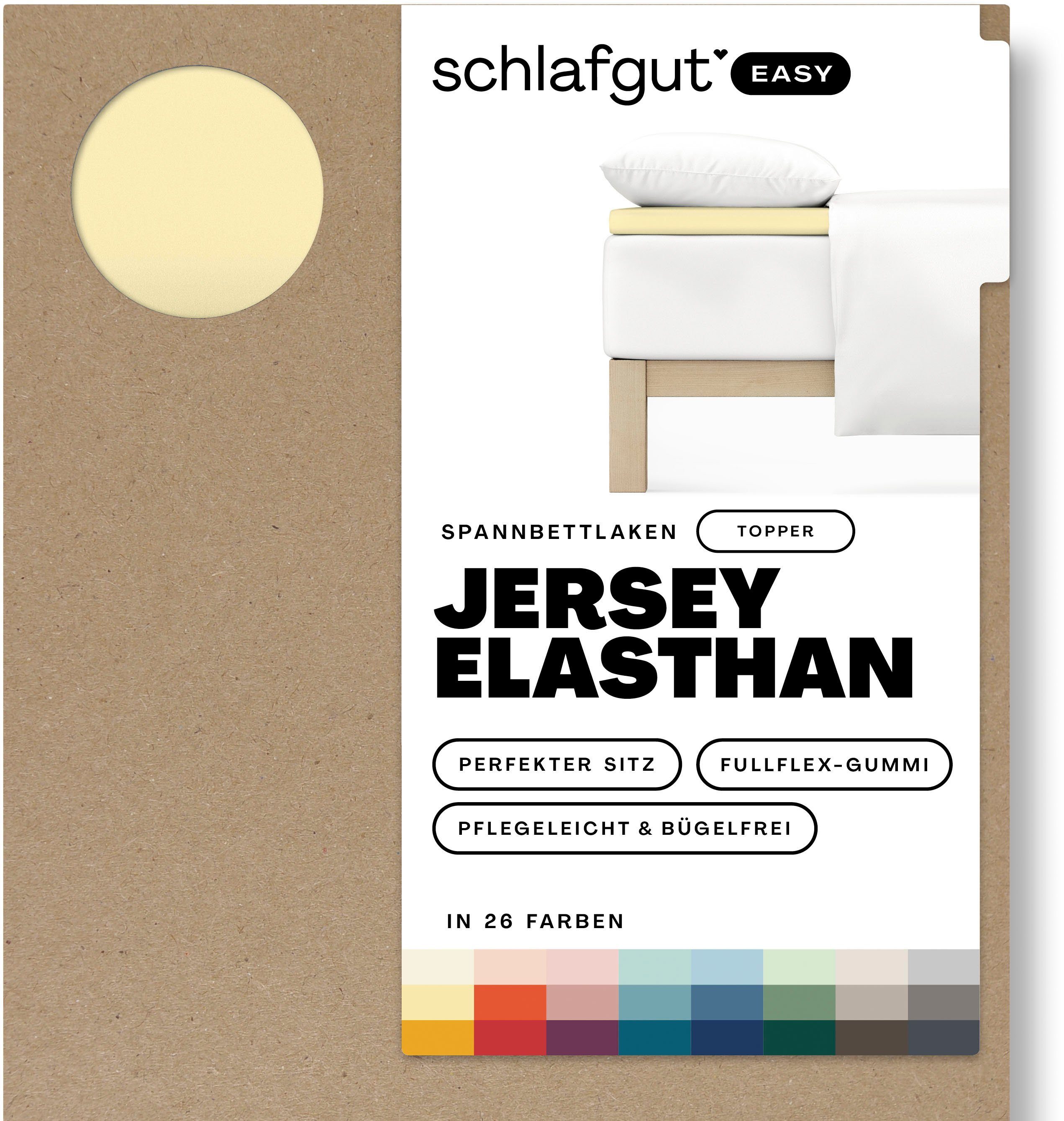 Schlafgut Hoeslaken EASY jersey elastaan topper (1 stuk)
