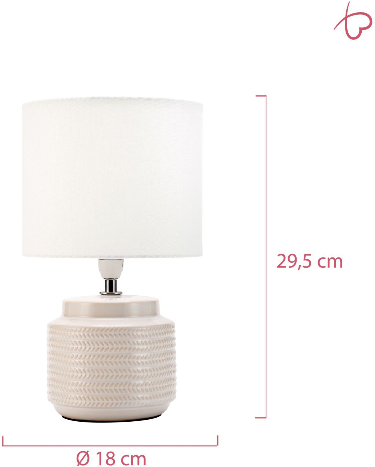 Pauleen Tafellamp Bright Soul E14, max. 20W E14, crème/beige, 230V, stof/keramiek