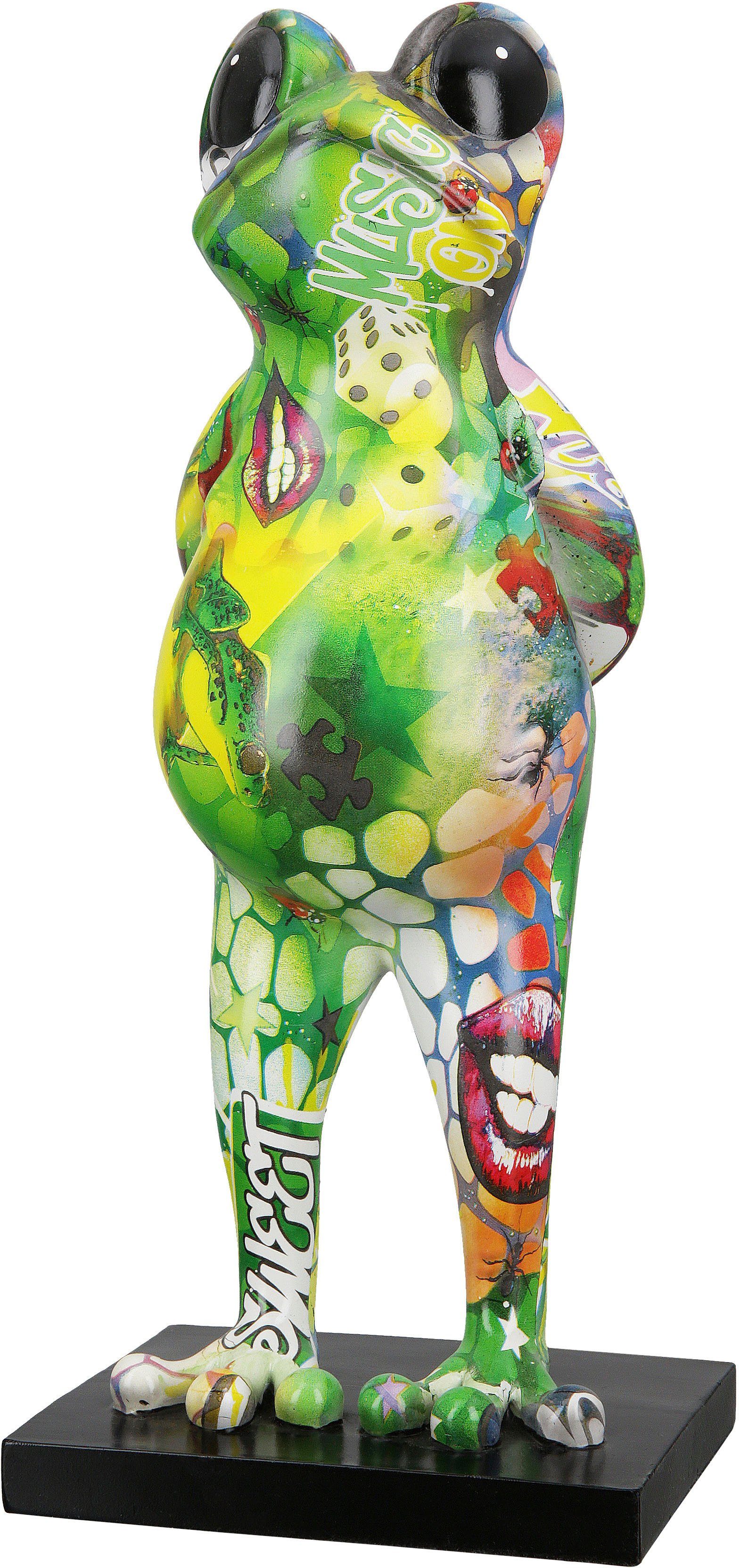 Casablanca by Gilde Dierfiguur Sculptuur Kikker Street Art (1 stuk) beelden & sculpturen maat 13 cm x 30,5 cm x 10 cm multicolor