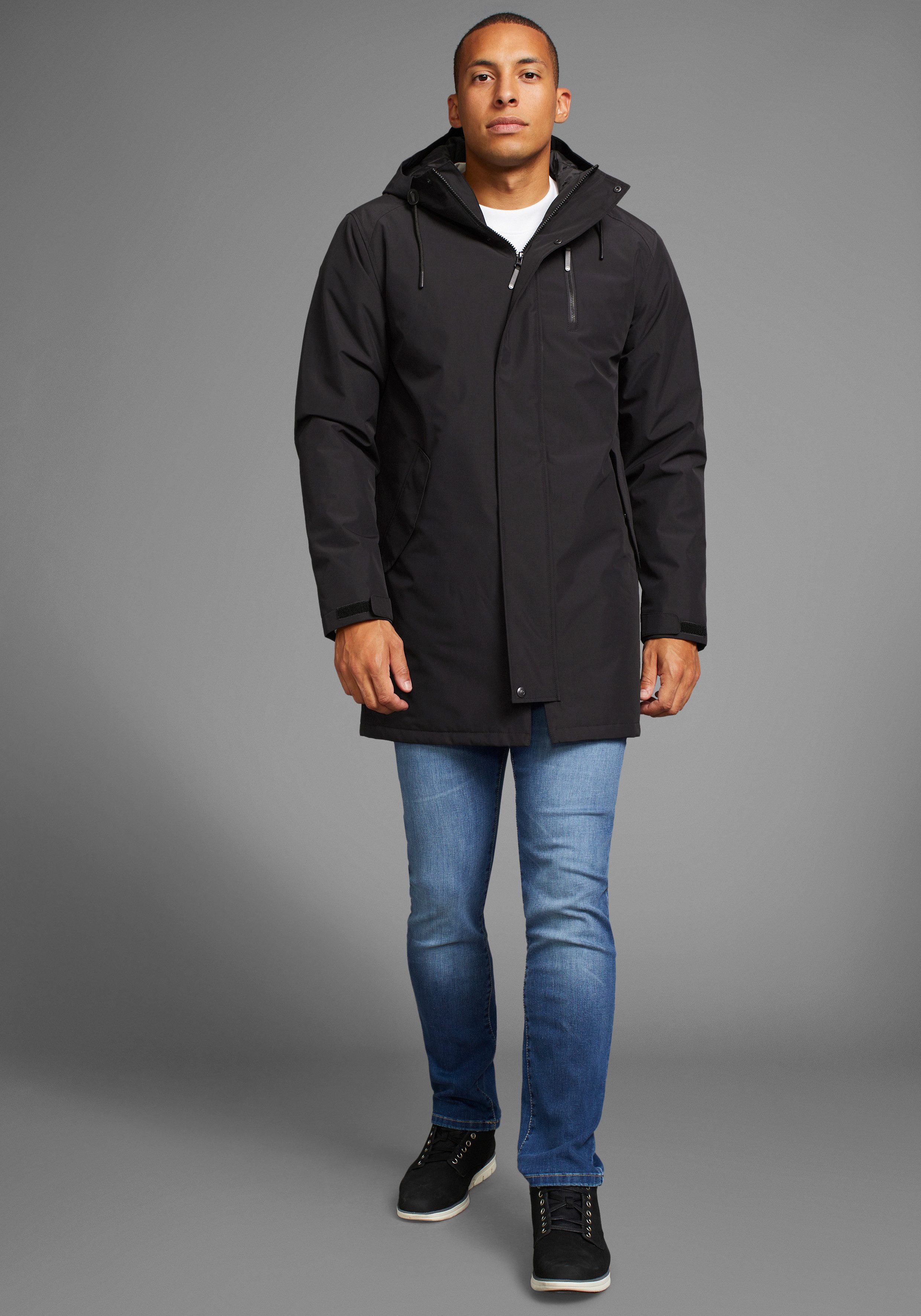 Polarino Functionele parka ademend waterdicht winddicht met gevoerde capuchon
