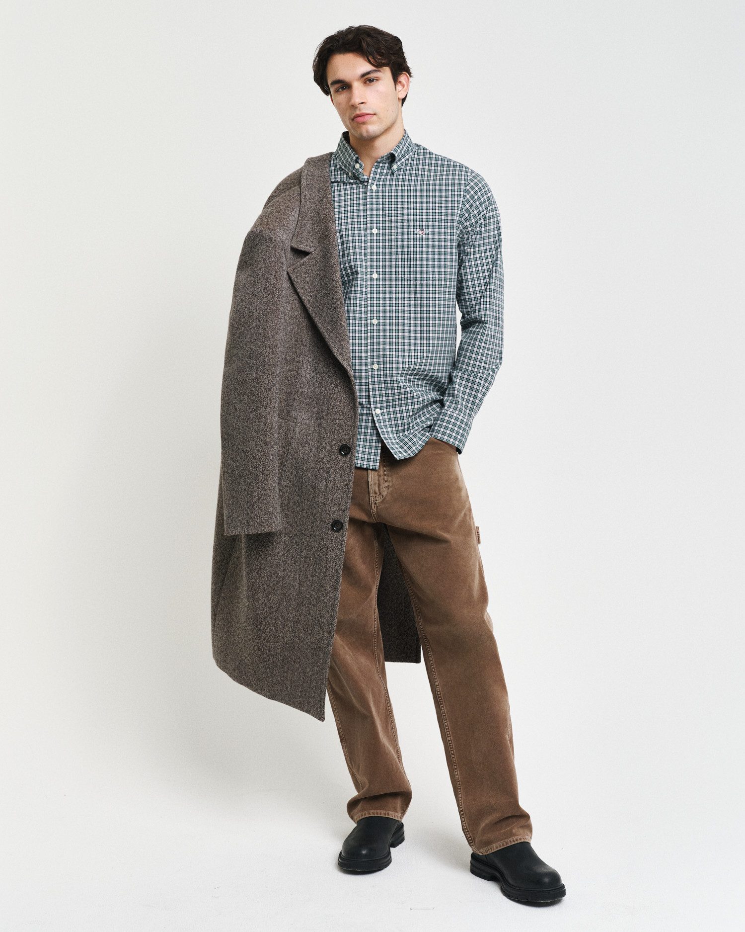 Gant Overhemd met lange mouwen REG POPLIN SMALL CHECK SHIRT Regular fit popeline overhemd met klein ruitpatroon