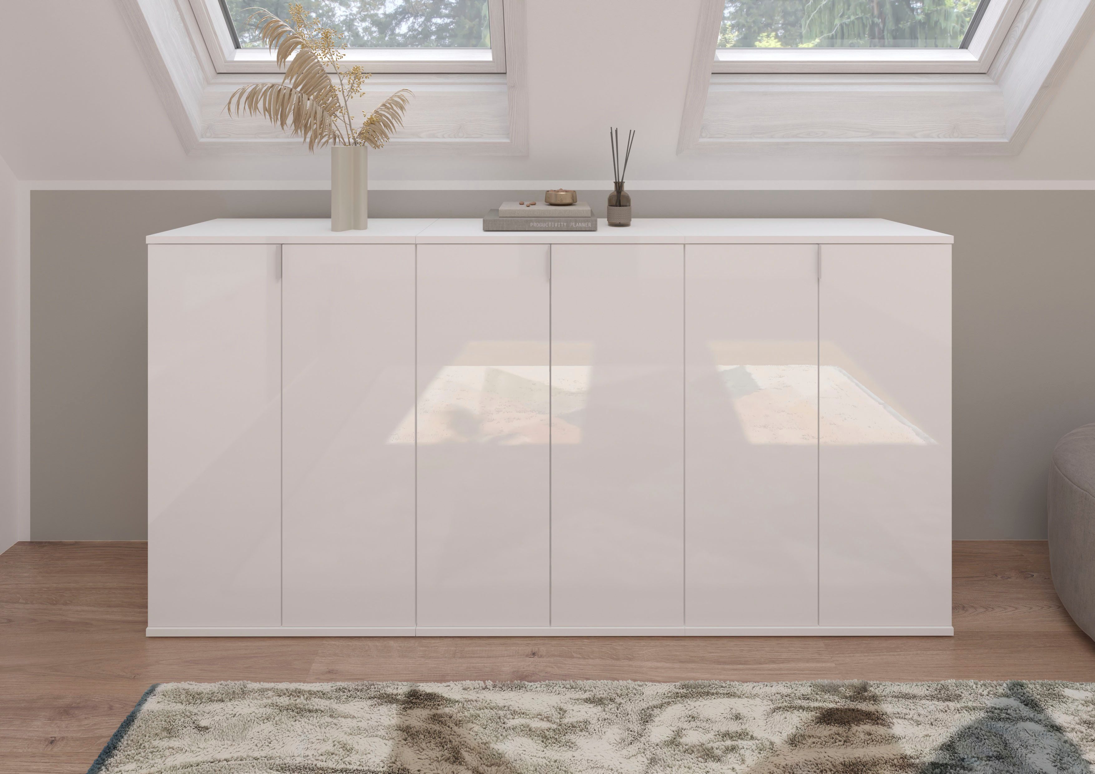 INOSIGN Schoenenkast Trondheim, Breedte 61 cm, 2 Deuren, 5 Planken, 6 Vakken Garderobekast, schoenenkast, schoenenkommode, buffetkast, gangkast