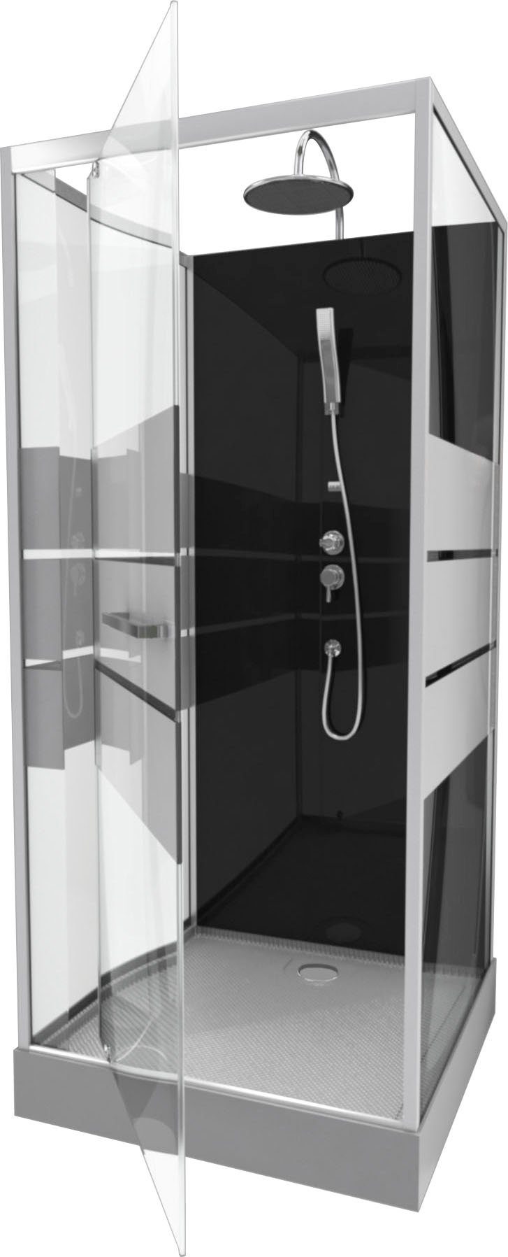 Marwell Complete douche Dusy inclusief kranen, 90 cm x 90 cm