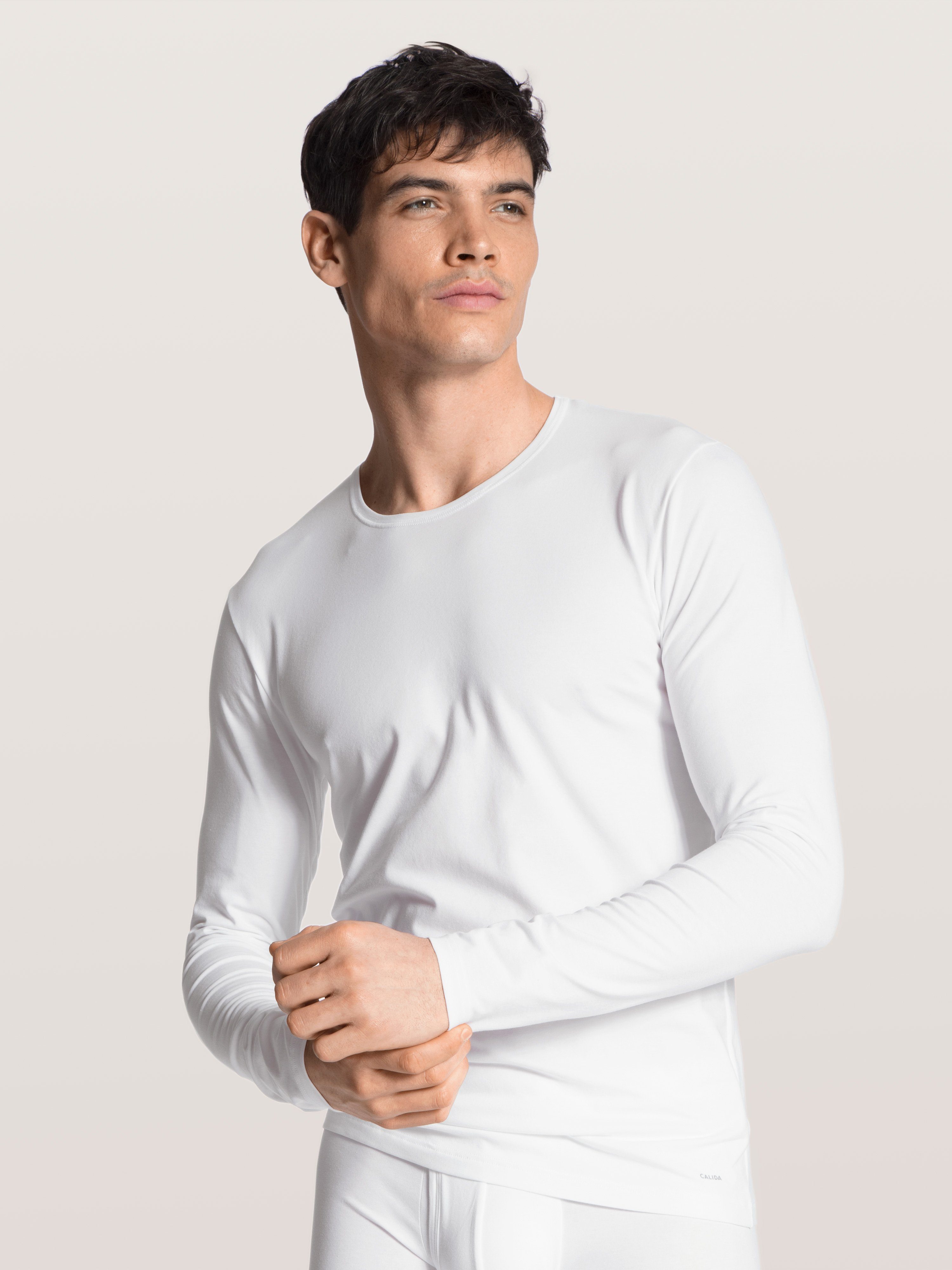 CALIDA Shirt met lange mouwen Cotton Code met een ronde hals