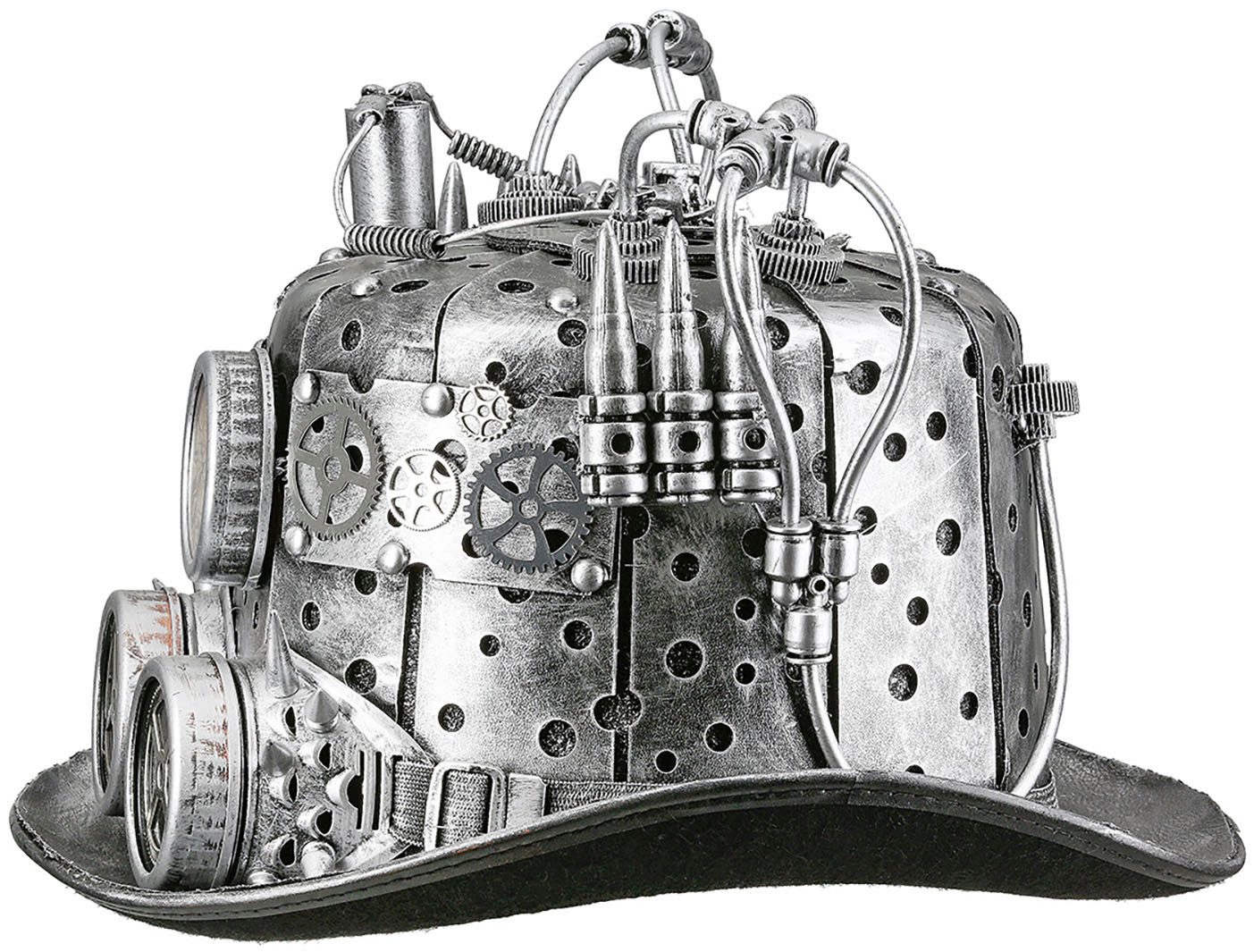 Casablanca by Gilde Decoratief object Hoed Steampunk, zilverkleurig (1 stuk)
