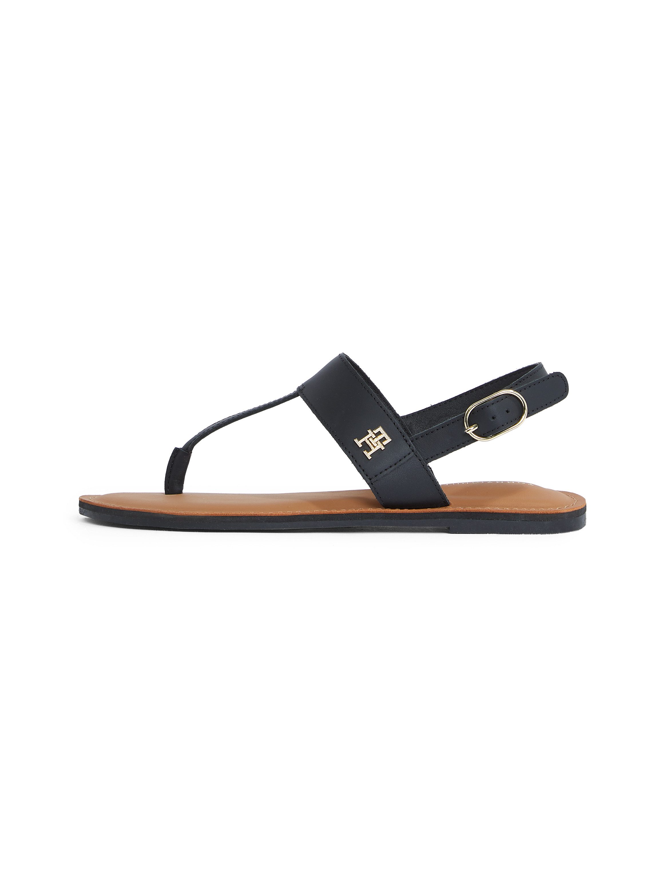 Tommy Hilfiger Sandalen LEATHER THONG SANDAL , sandaal, zomerschoen, flats met teenband