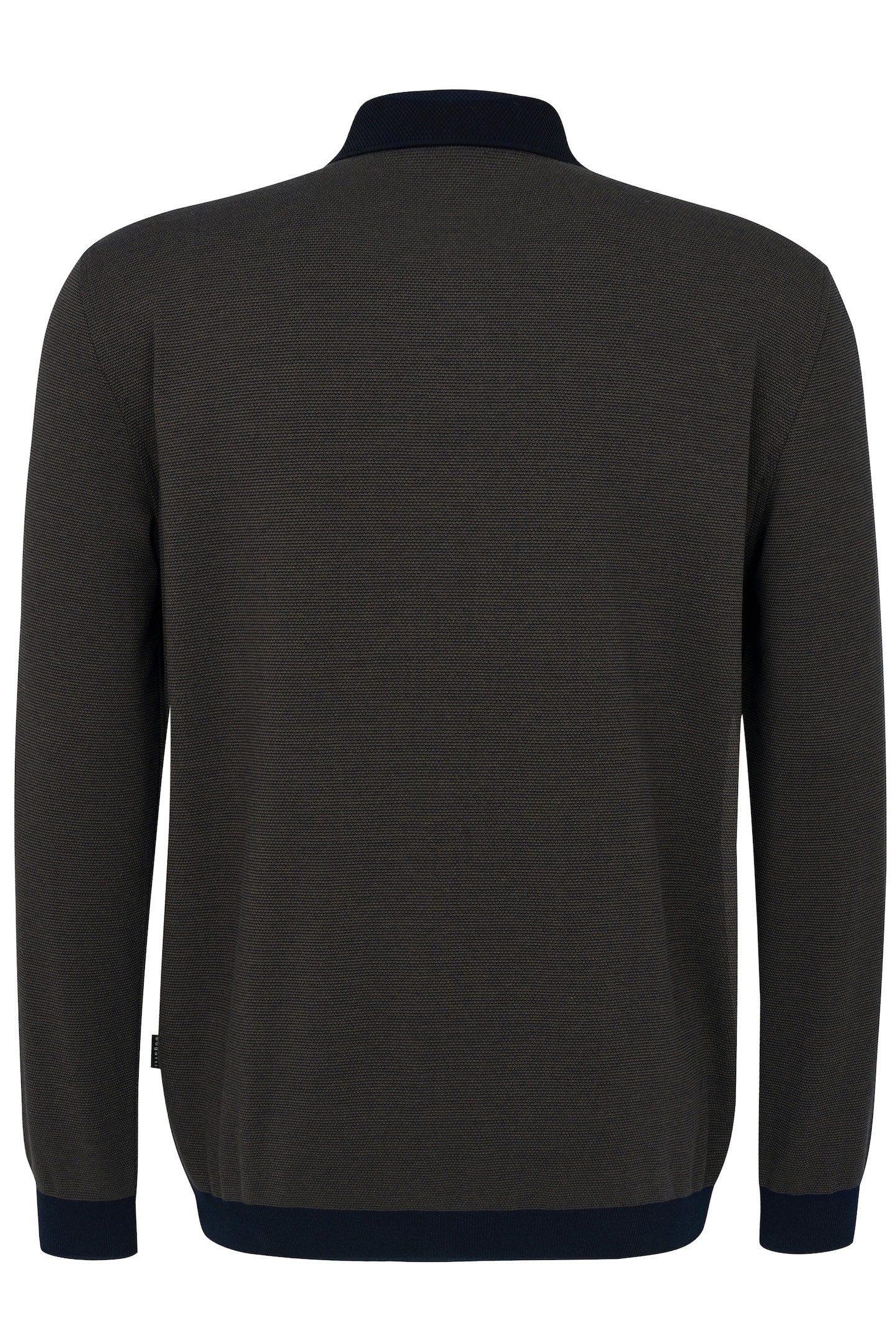 Bugatti Poloshirt met lange mouwen met structuurkraag