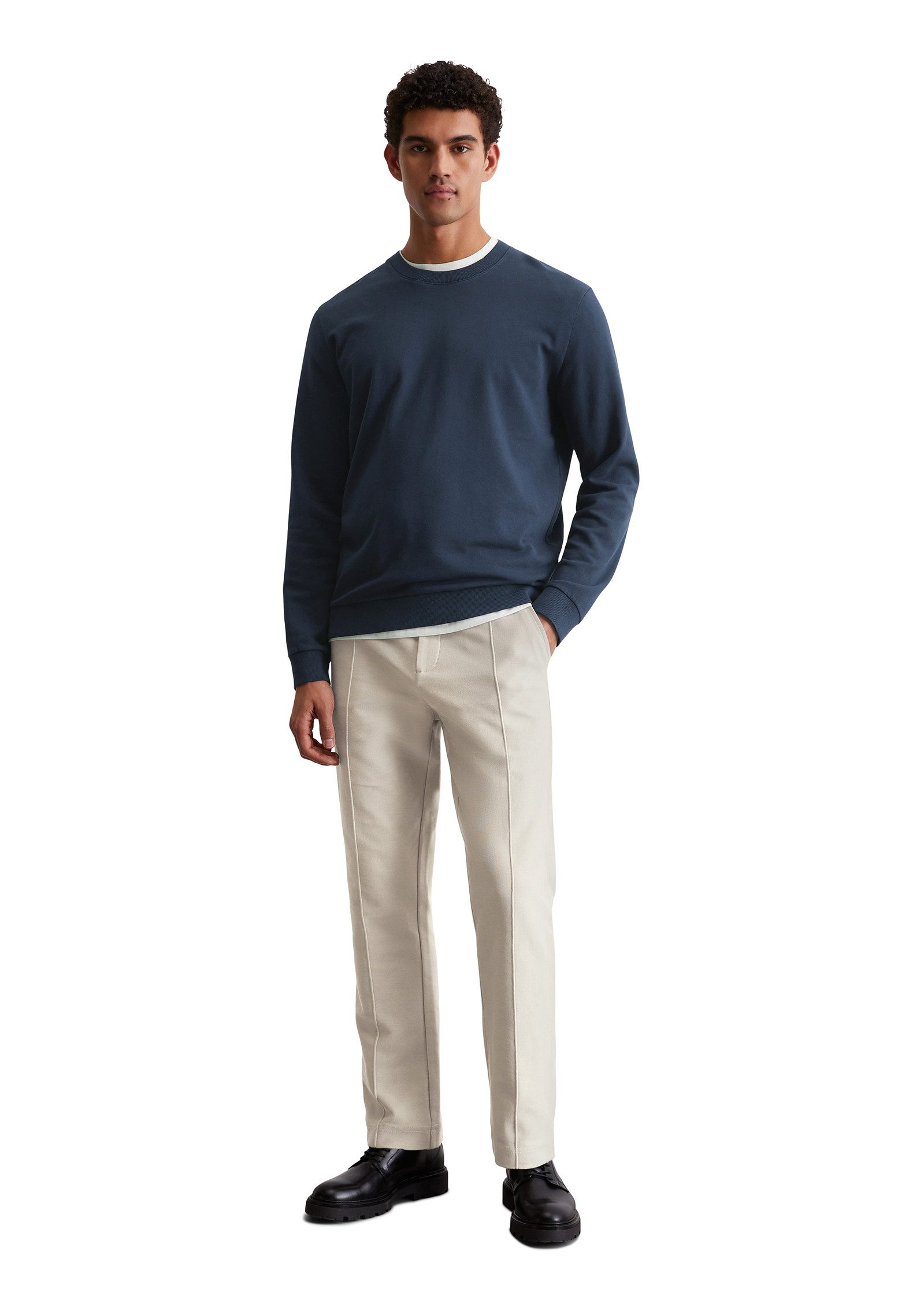 Marc O'Polo Sweatshirt Basic, met ribboorden, regular, lichte zomer-sweatstof