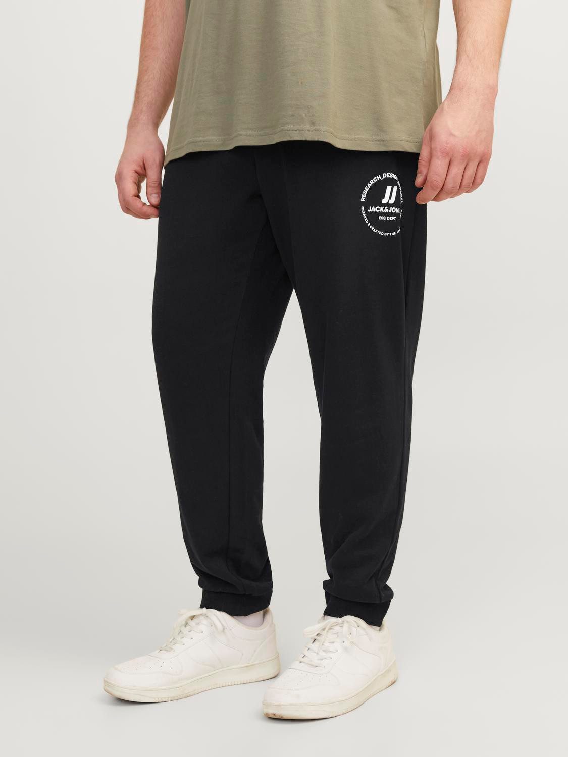Jack & Jones PlusSize Sweatbroek JPSTGORDON JJSWIFT SWEAT PANTS NOOS PLS heren joggingbroeken maat 44 zwart