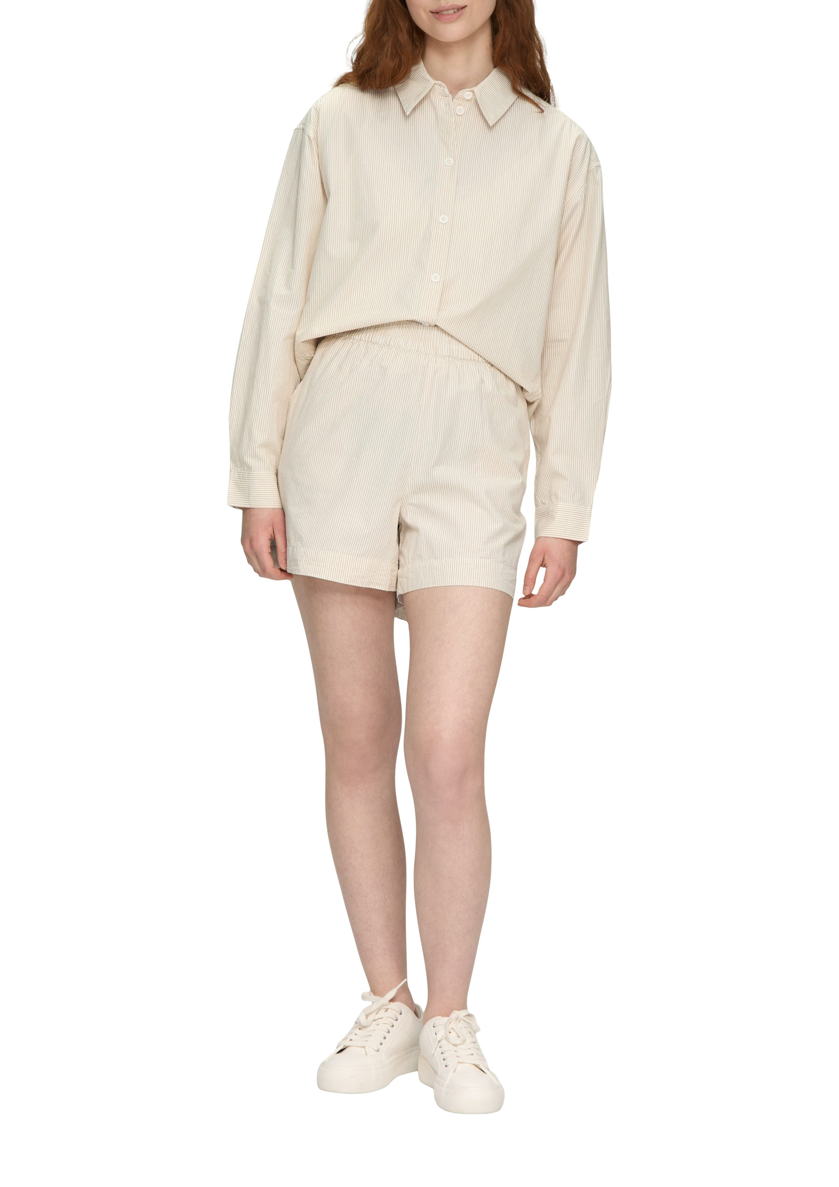 Q S designed by Blouse met lange mouwen met fijn streepdessin
