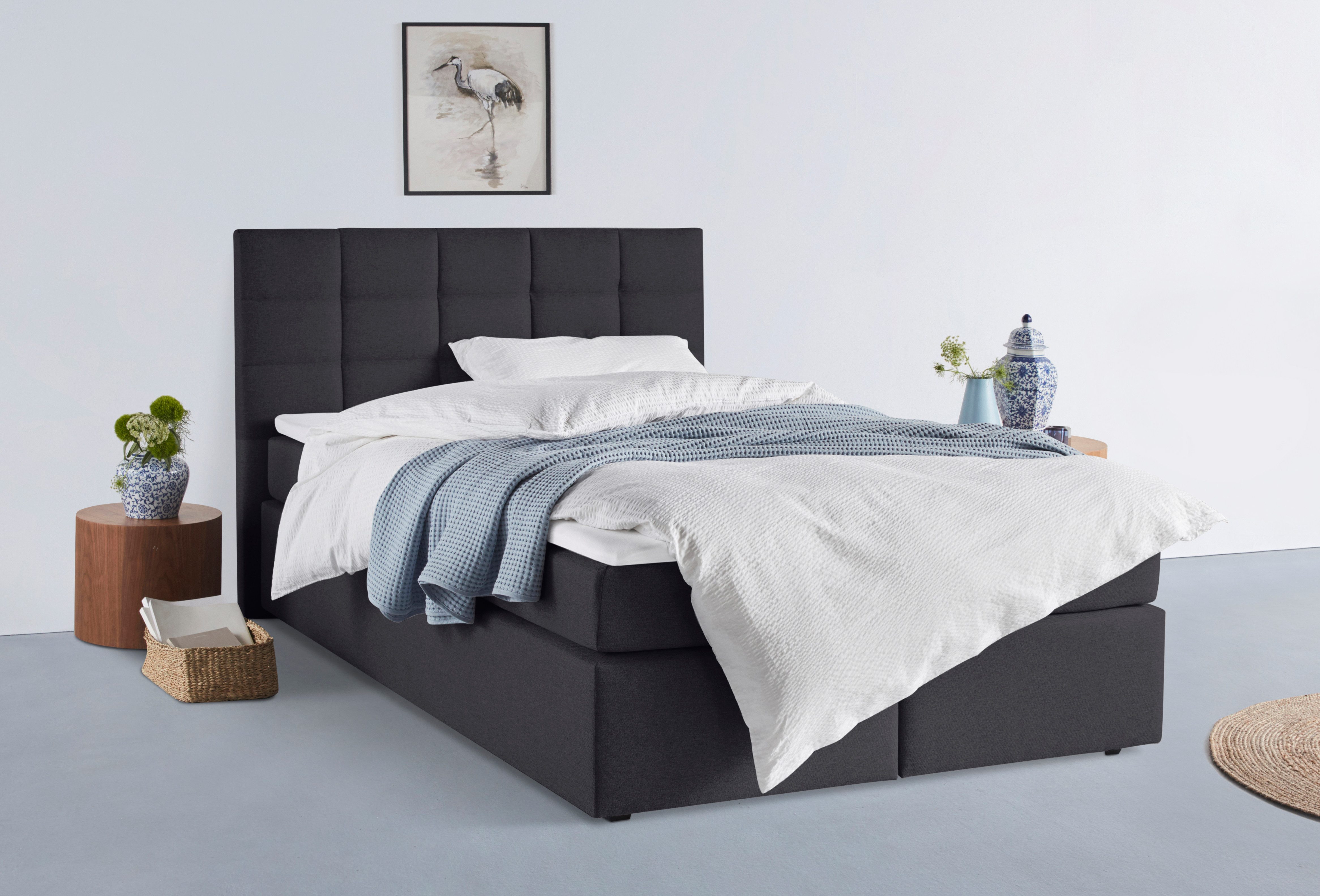 INOSIGN Boxspring OVALO optioneel met bedbox, verkrijgbaar in h2, h3 & h4