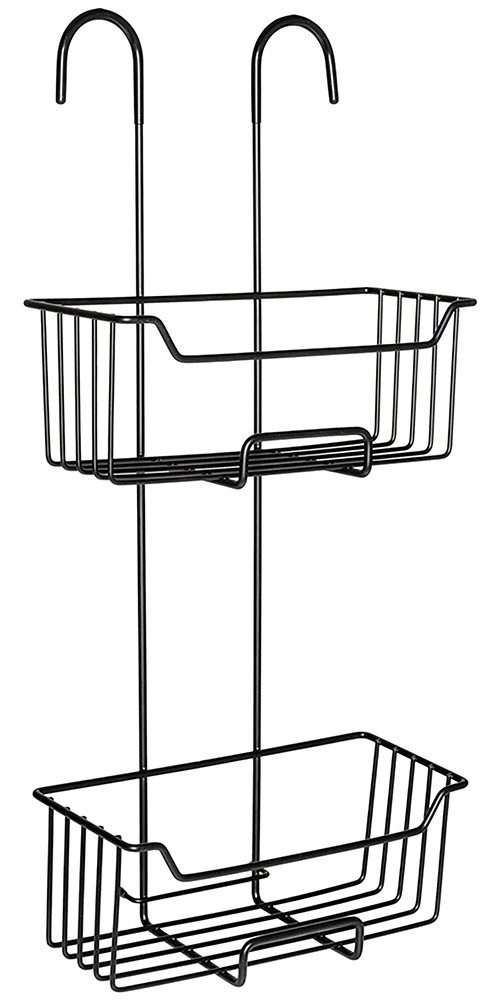 WENKO Badkamerrekje Modell Milo Douche-caddy, 2 etages, om in te hangen zonder boren, roestvrij staal