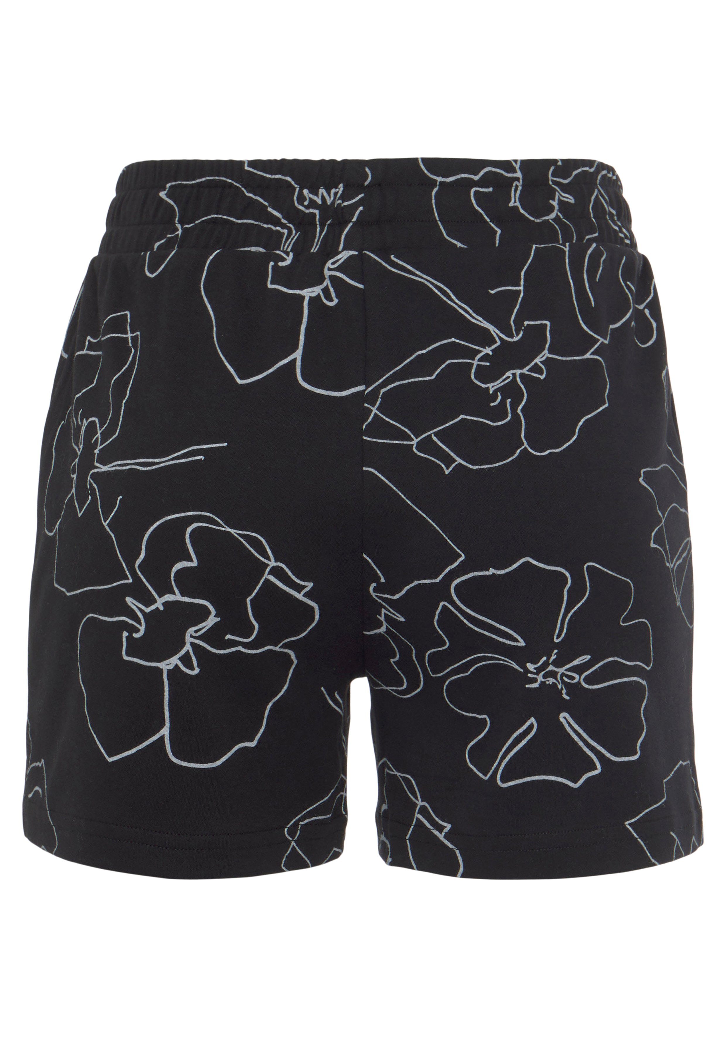 Lascana Sweatshort -lounge shorts met allover bloemetjesprint, loungewear