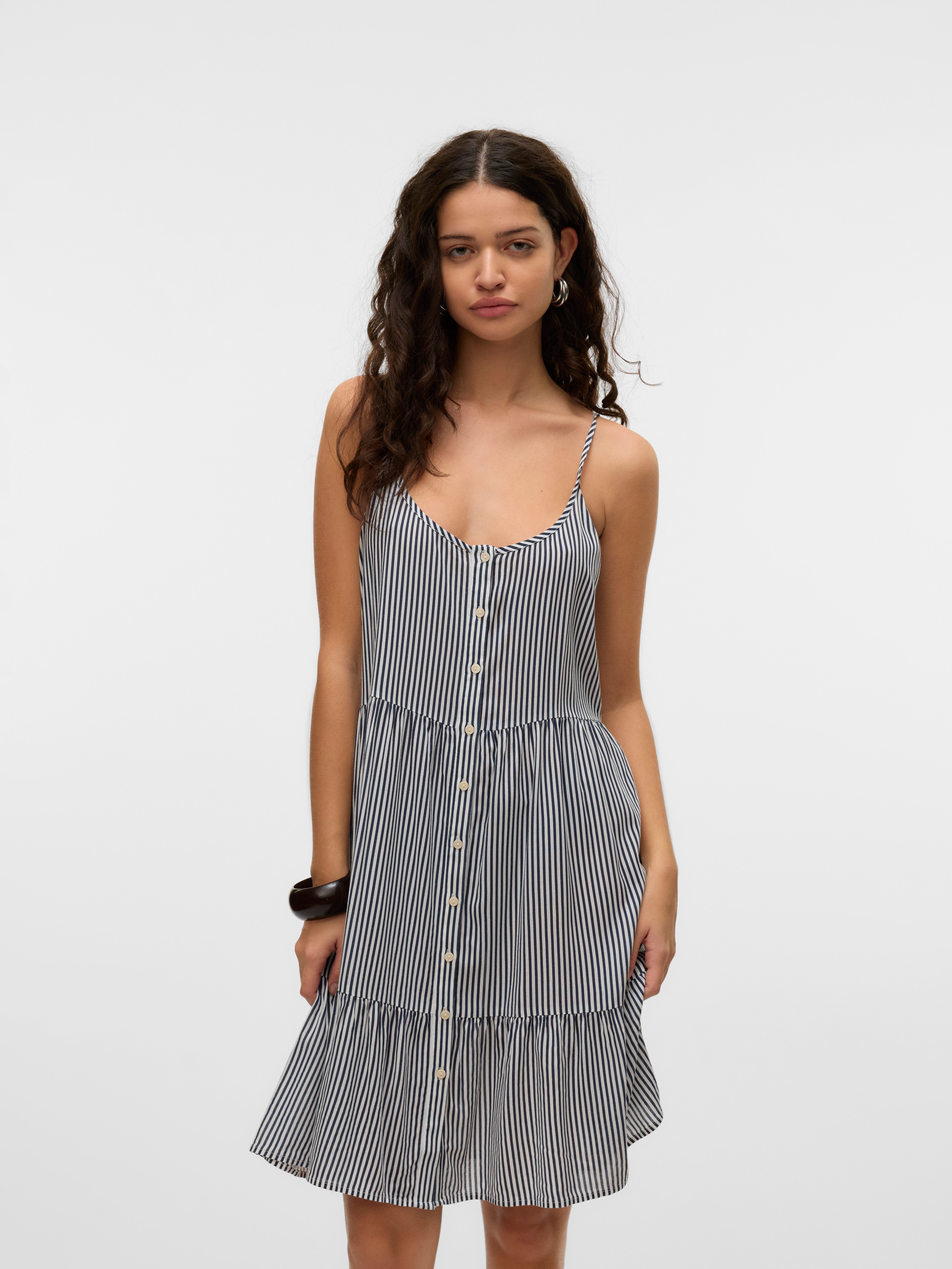 Vero Moda Jurk met bandjes VMBUMPY SHORT SINGLET DRESS WVN GA NOOS