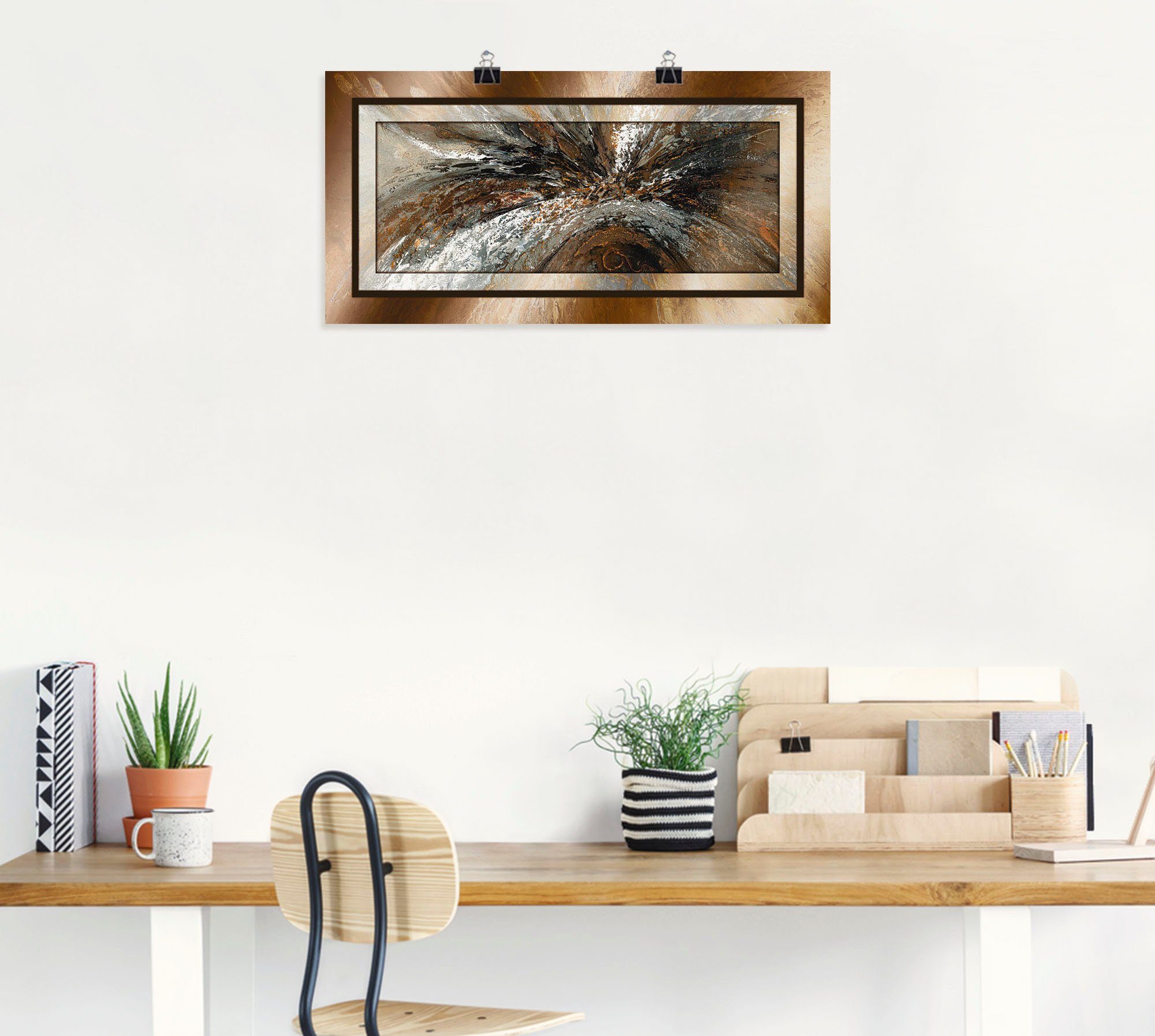 Artland Artprint Goudkleur abstract 1 als artprint van aluminium, artprint voor buiten, artprint op linnen, poster in verschillende maten. maten