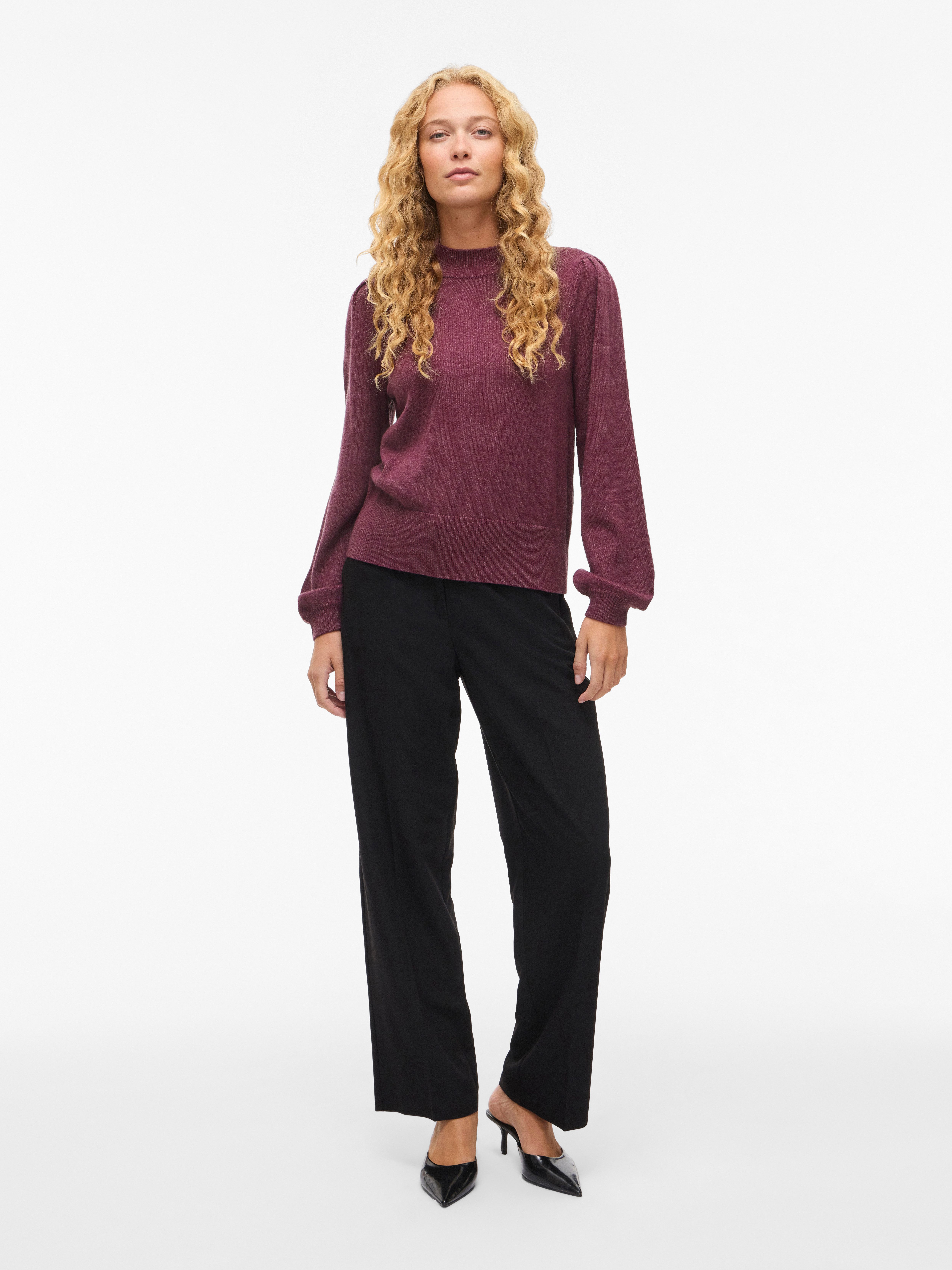 Vila Trui met ronde hals VIRIL TURTLE-NK BALLOON L/S TOP - NOOS