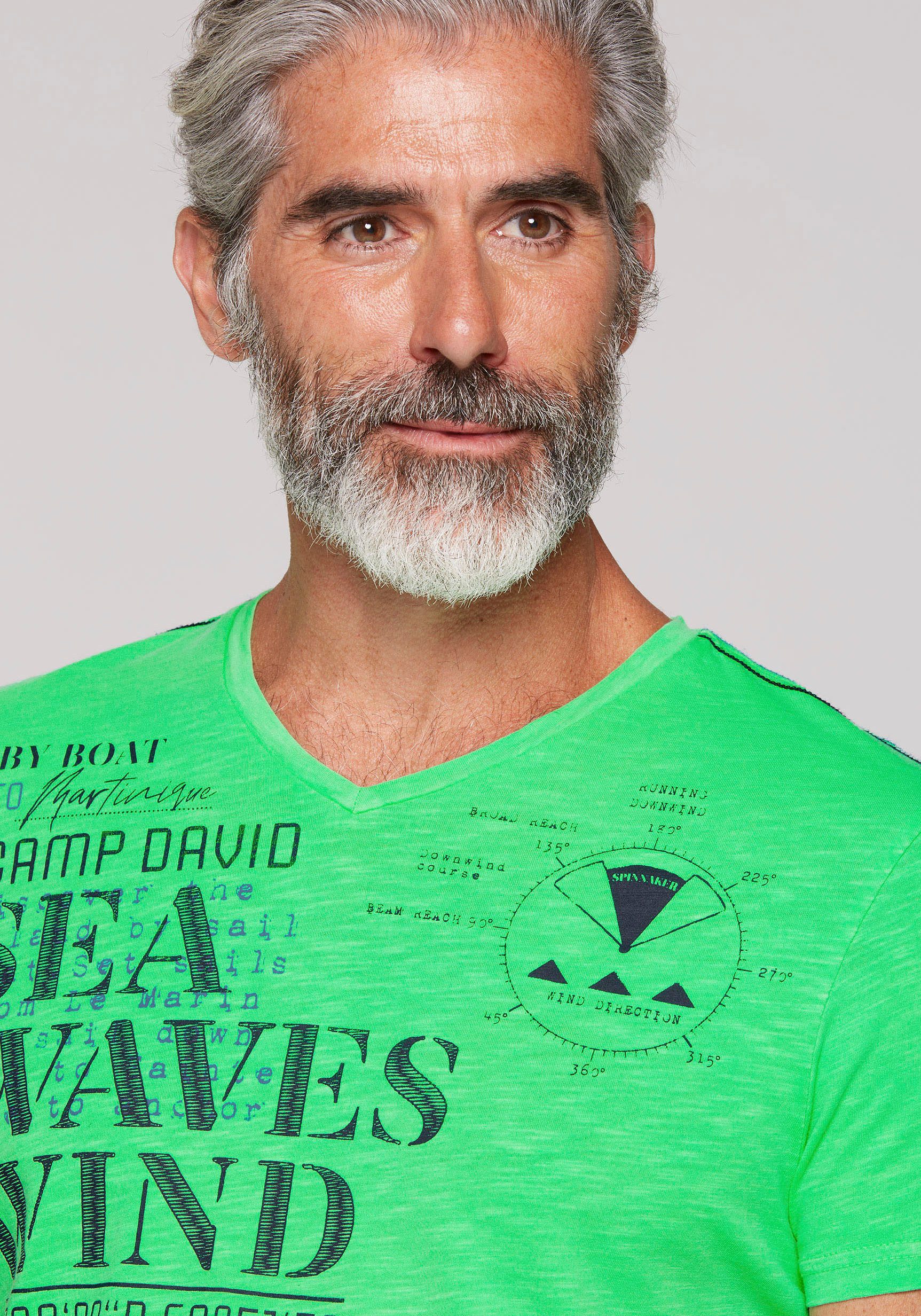 CAMP DAVID T-shirt met tekstprints