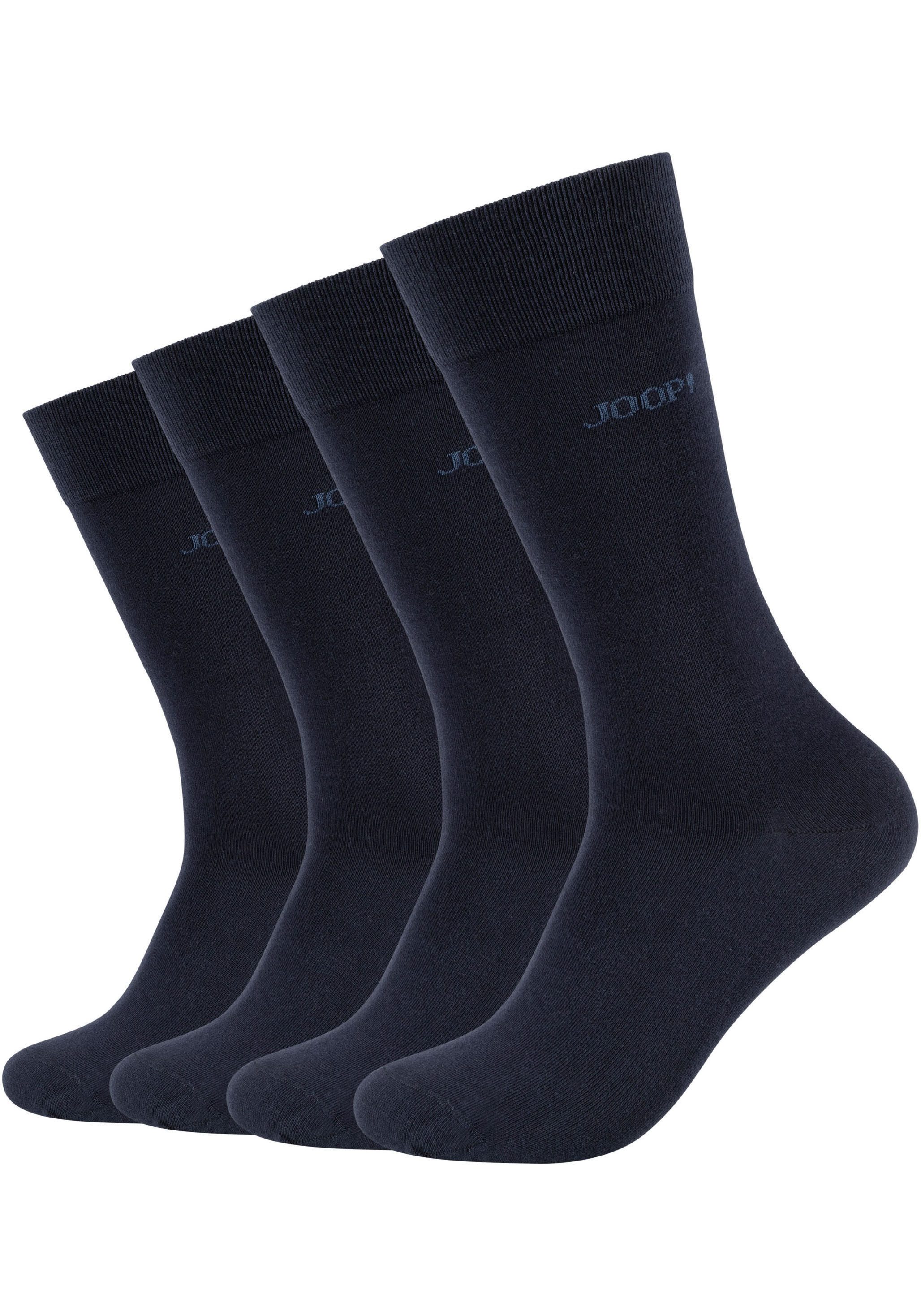 JOOP! Sokken Premium Essentials, versterkte hiel, duurzame teen (Set van 4)