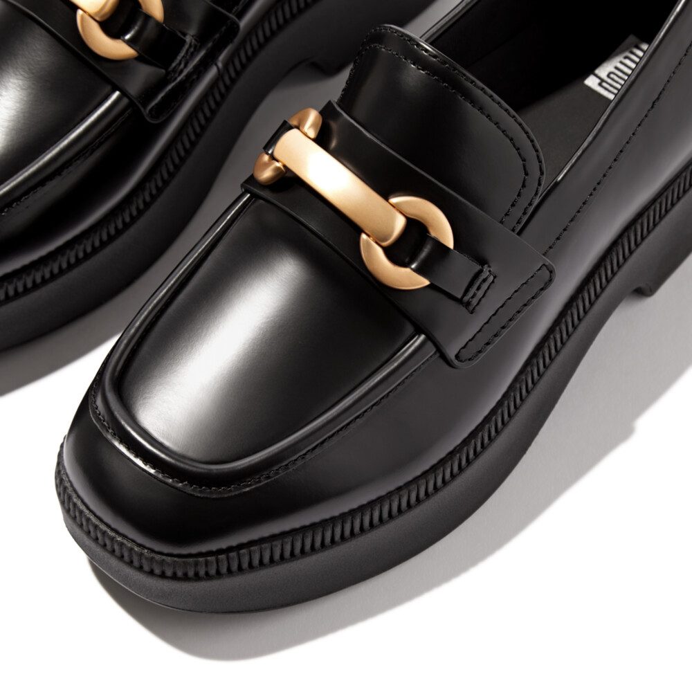Fitflop Loafers Chunky Snaffle Box Loafer, instapschoen met mooie siergesp, smalle vorm