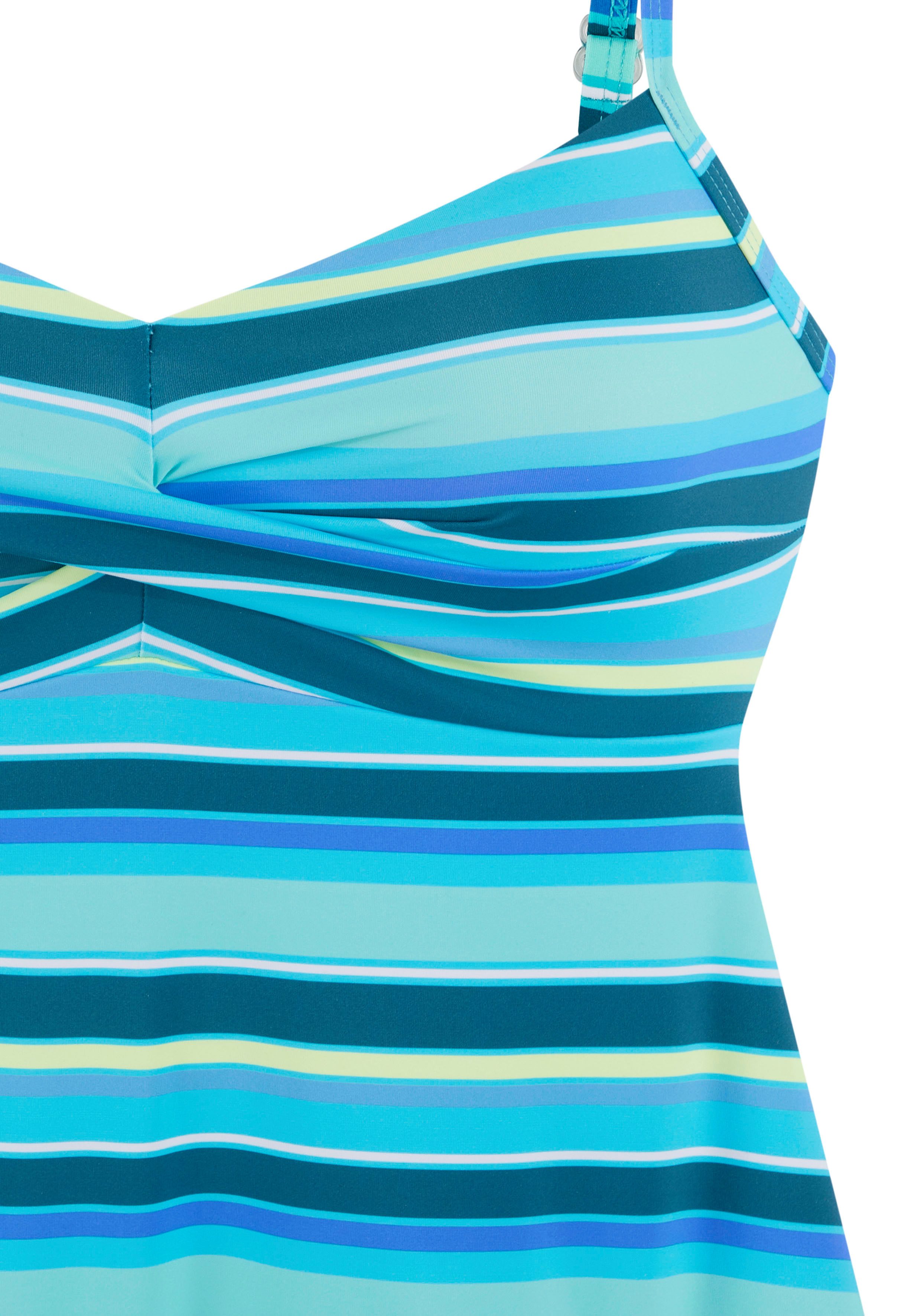 s.Oliver RED LABEL Beachwear Tankinitop met beugels Fun in een trendy streepdessin