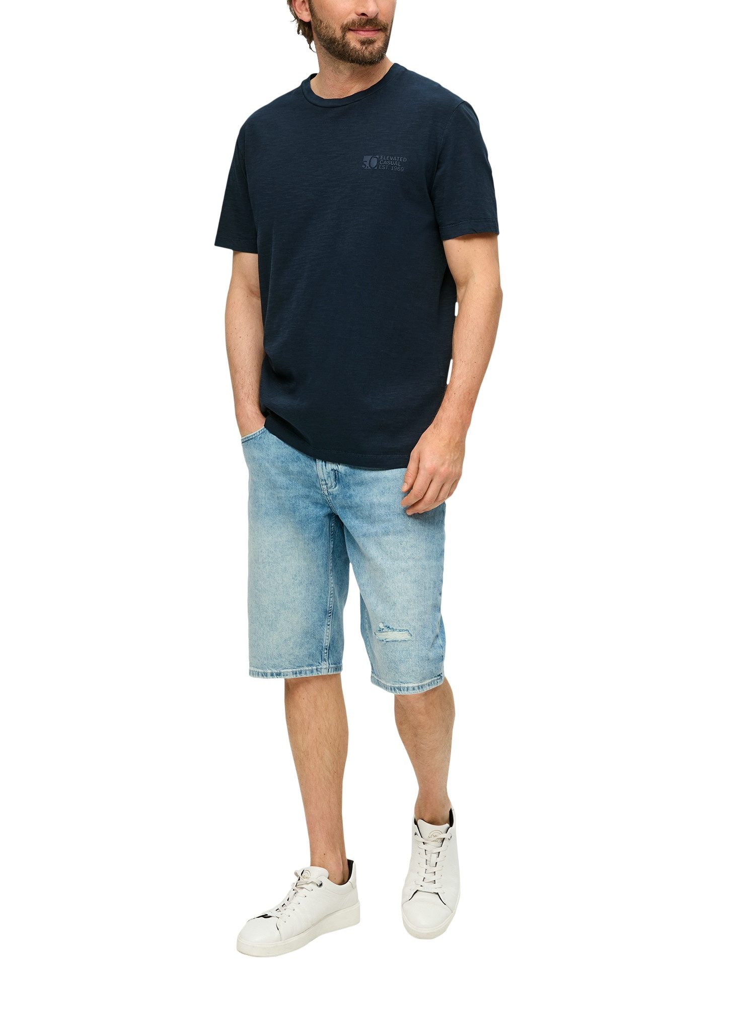 s.Oliver T-shirt in gemêleerde look