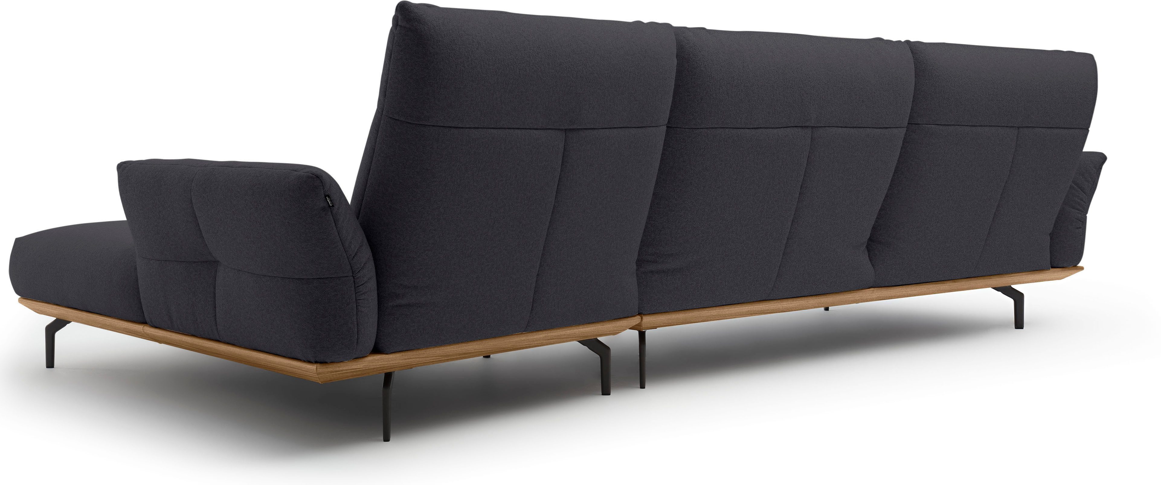 Creation BY ROLF BENZ Hoekbank CR.460 Sokkel in walnotenhout, onderstel in umbra grijs, breedte 338 cm