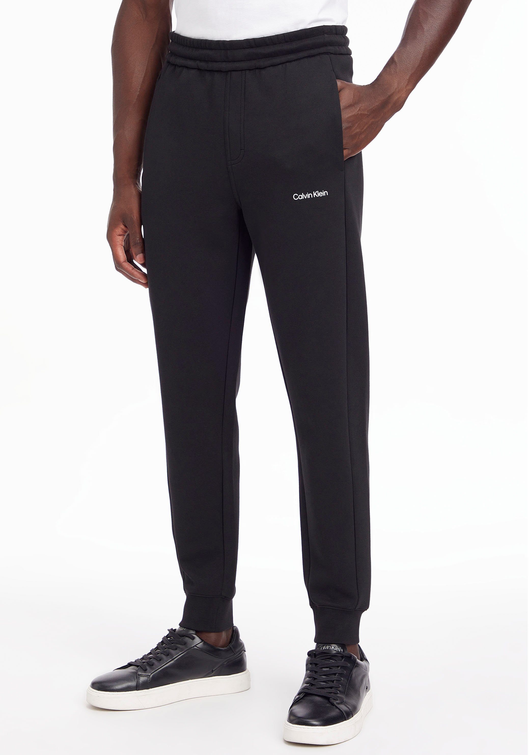 Calvin Klein Sweatbroek MICRO LOGO JOGGER met contrasterende zoom aan de broekspijp