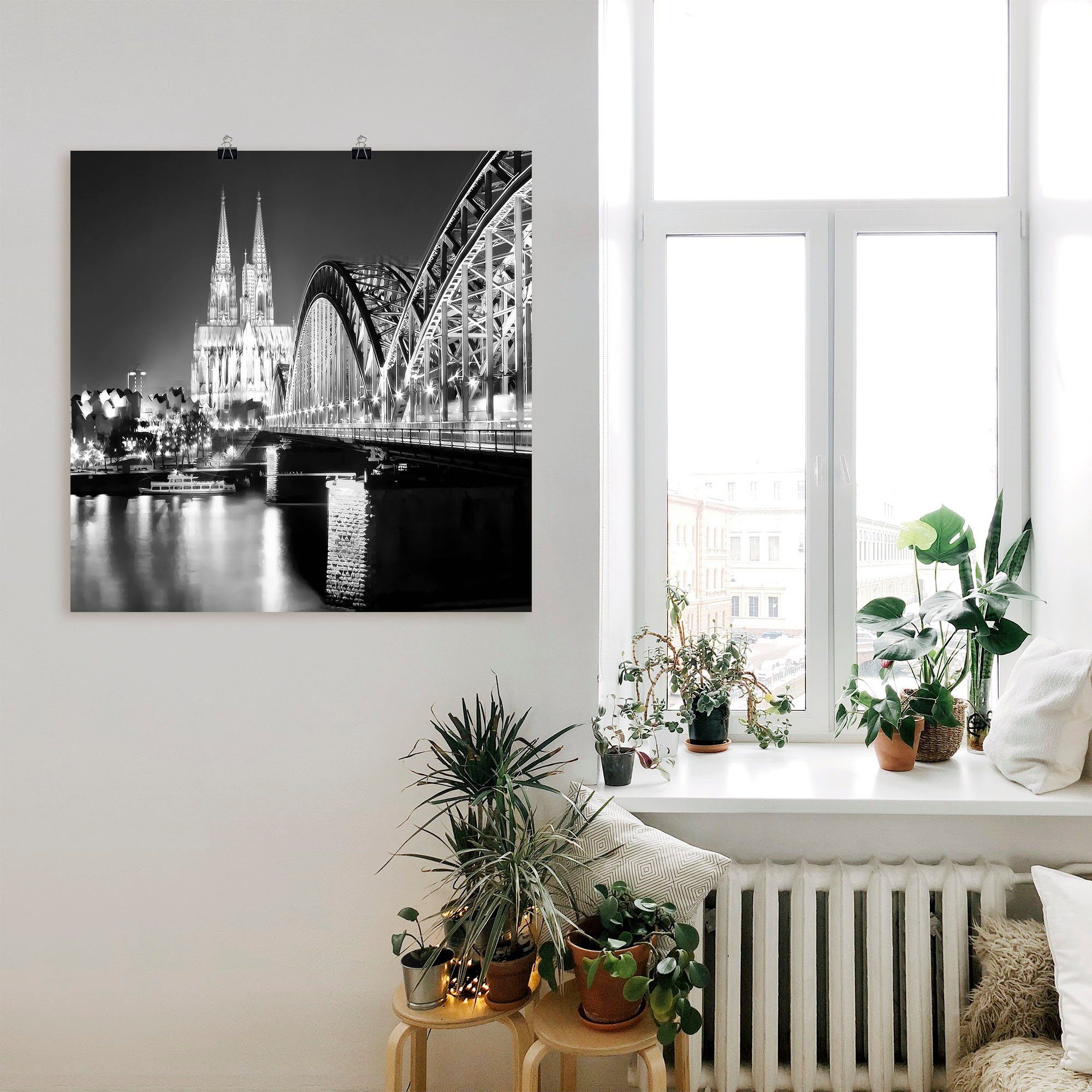 Artland Artprint Keulen Skyline abstracte collage 19 als artprint op linnen, poster in verschillende formaten maten