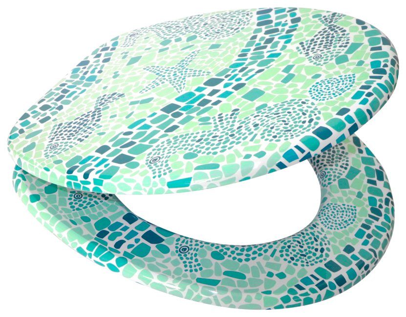 Sanilo Toiletzitting Mosaic World Green met soft-closemechanisme