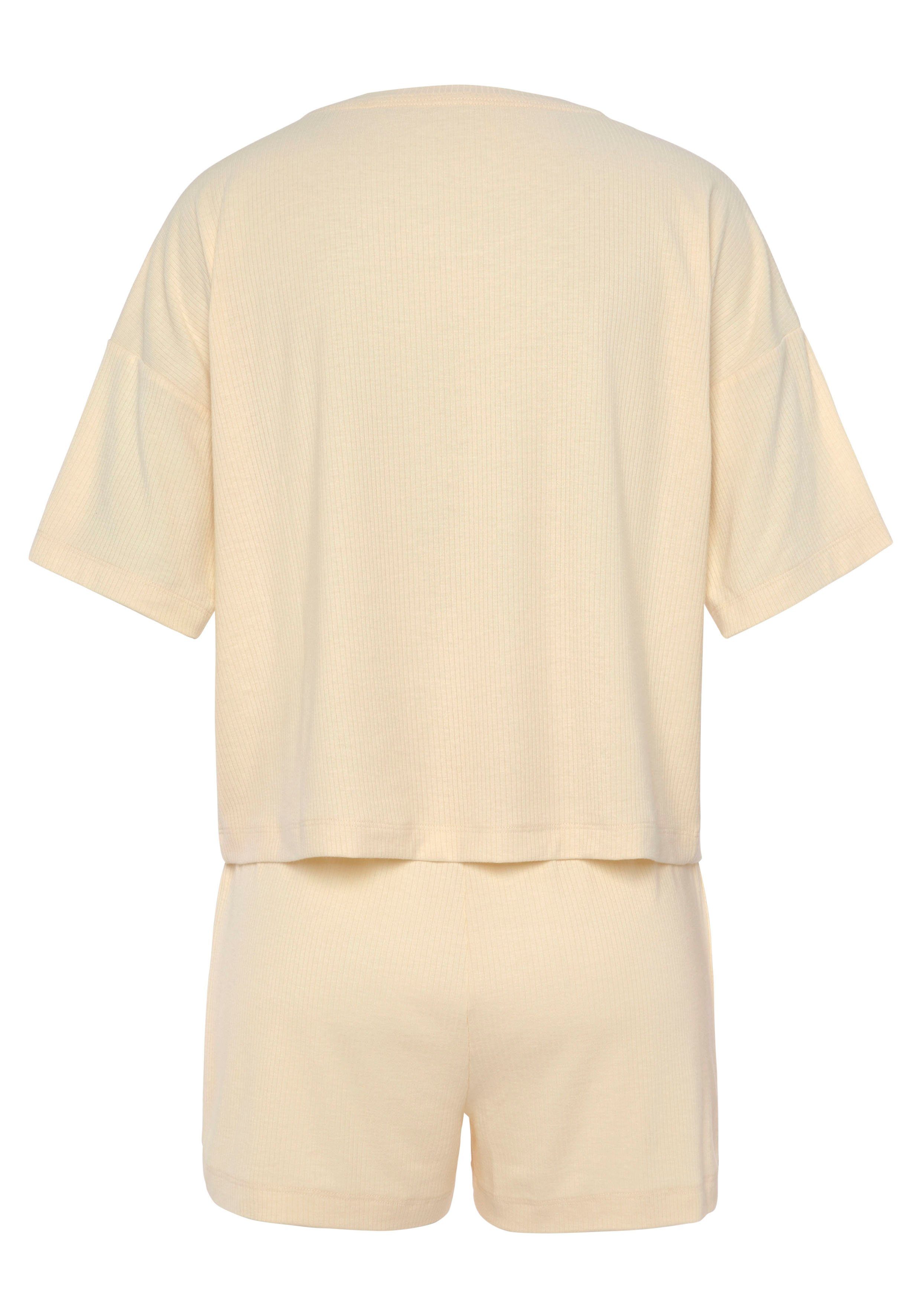 Lascana Shortama uit mooi ribmateriaal (set, 2-delig)