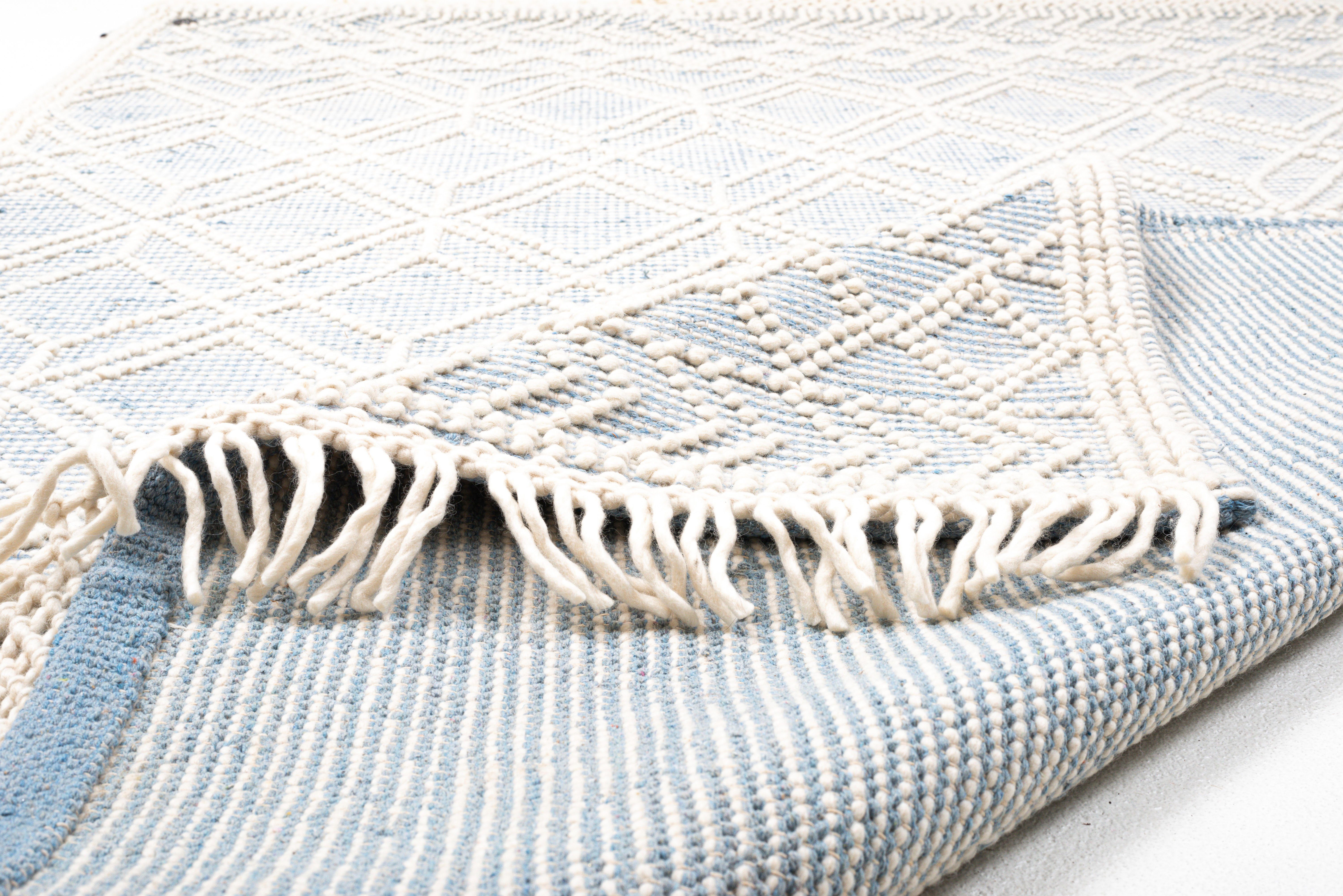 TOM TAILOR HOME Vloerkleed Coloured Macrame Handgeweven vloerkleed, zuivere wol, met de hand geweven, met franje, Scandi design
