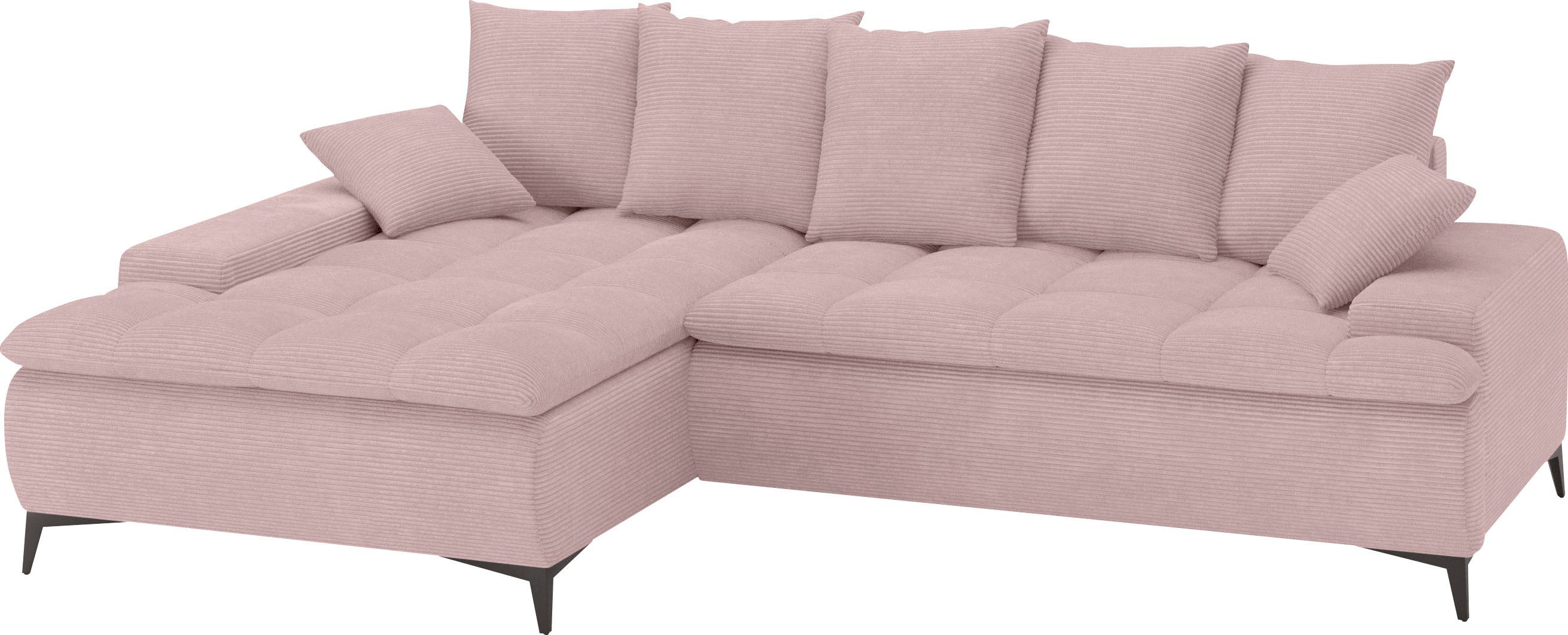 Mr. Couch Hoekbank Haiti III, L-vorm Met koudschuim, belastbaar tot 140 kg roze, hoekbanken