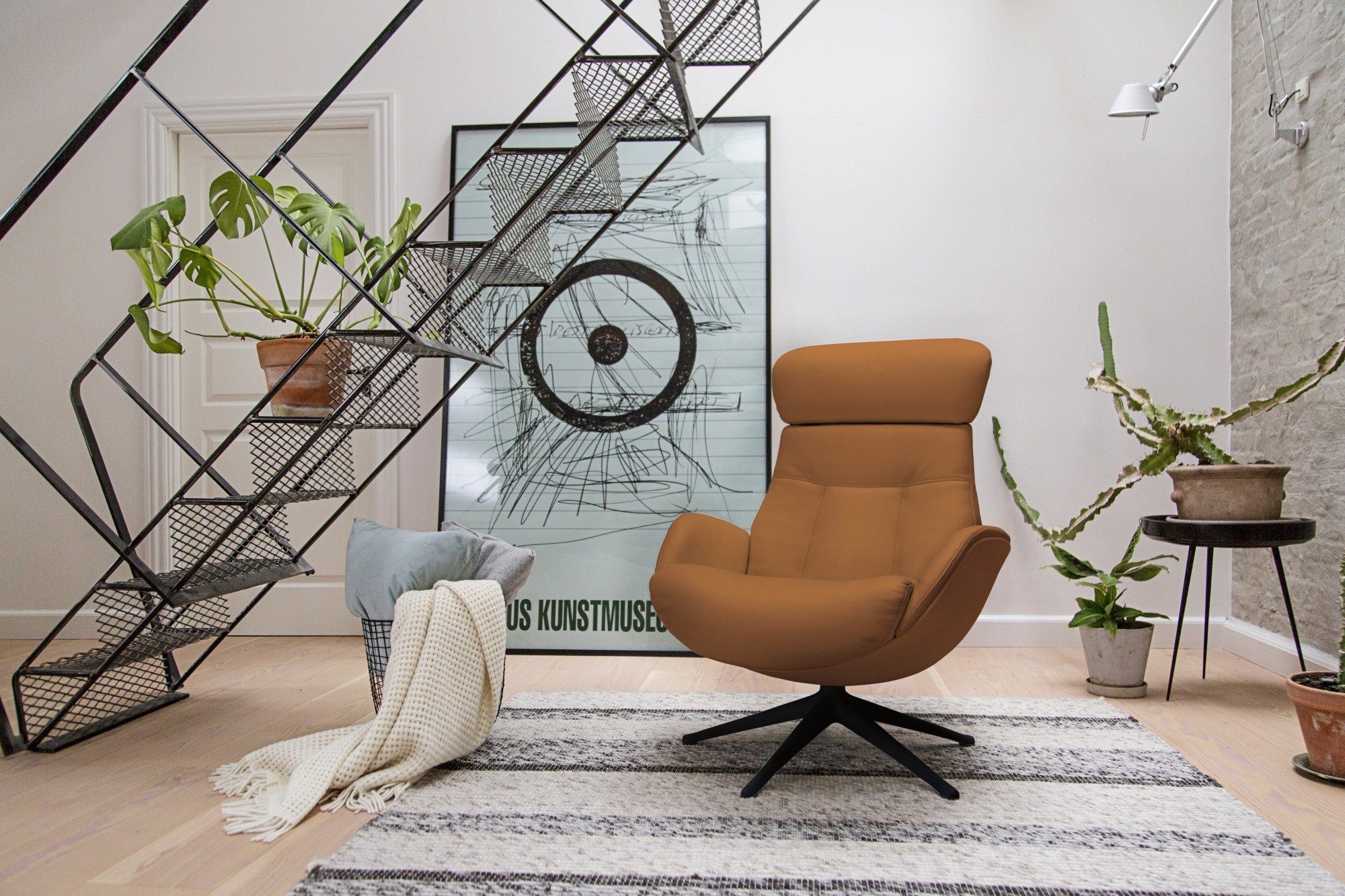 FLEXLUX Relaxfauteuil Elegant, relaxfauteuil, verstelbare rugleuning en hoofdsteun Eersteklas comfort, rug- en hoofdsteunverstelling, draaibaar, zwarte voet