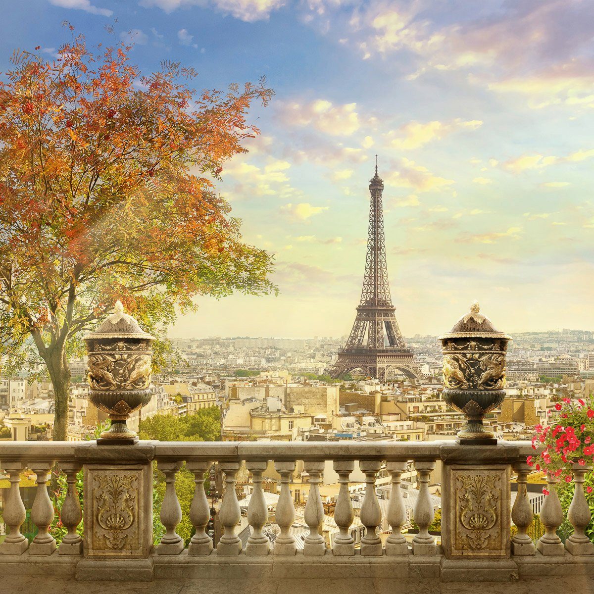 Papermoon Fotobehang Panorama von Paris