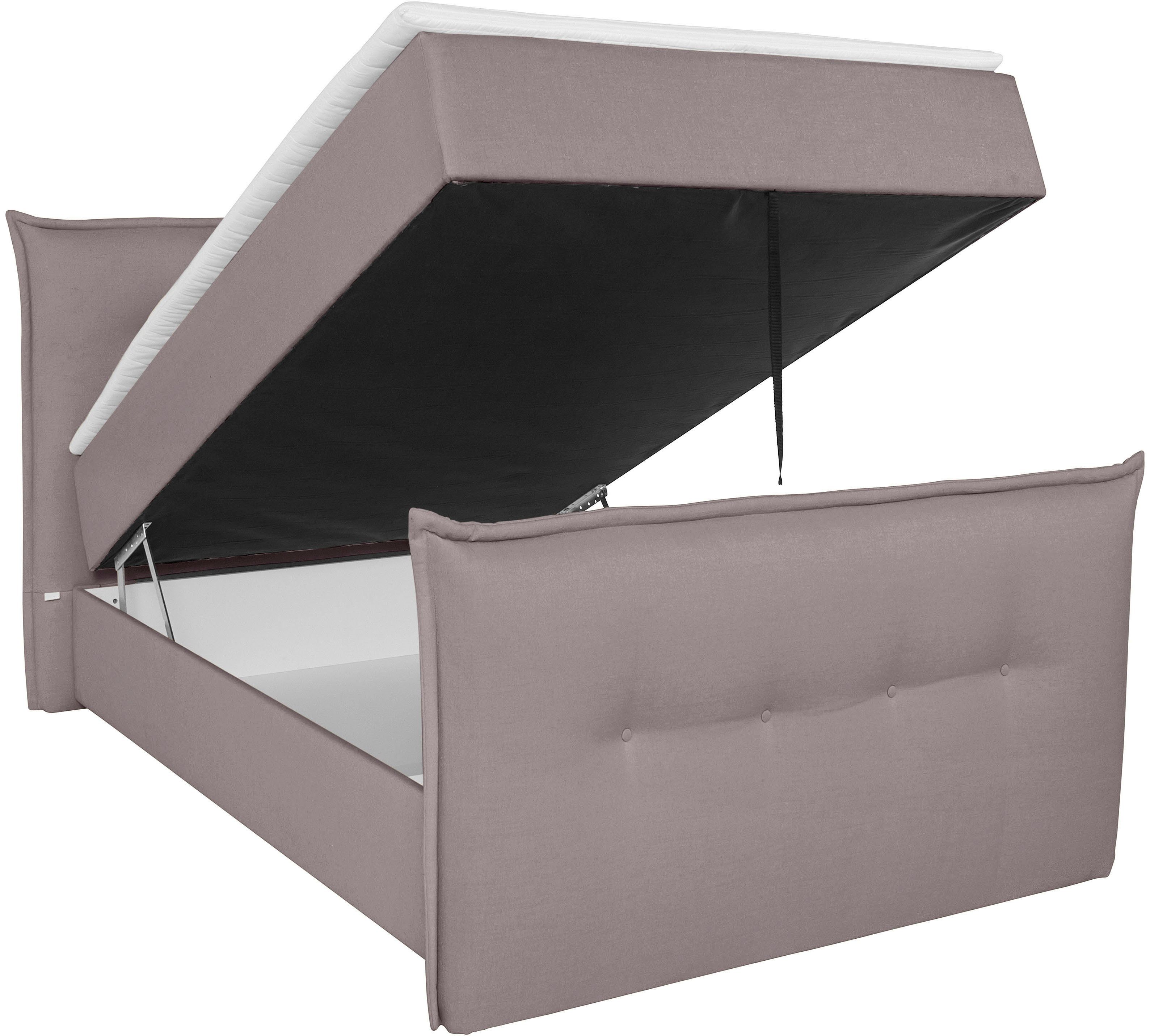 andas Boxspring Lichtgewicht inclusief voetbord, bedkist & topmatras, in 4 breedten en 2 hardheden
