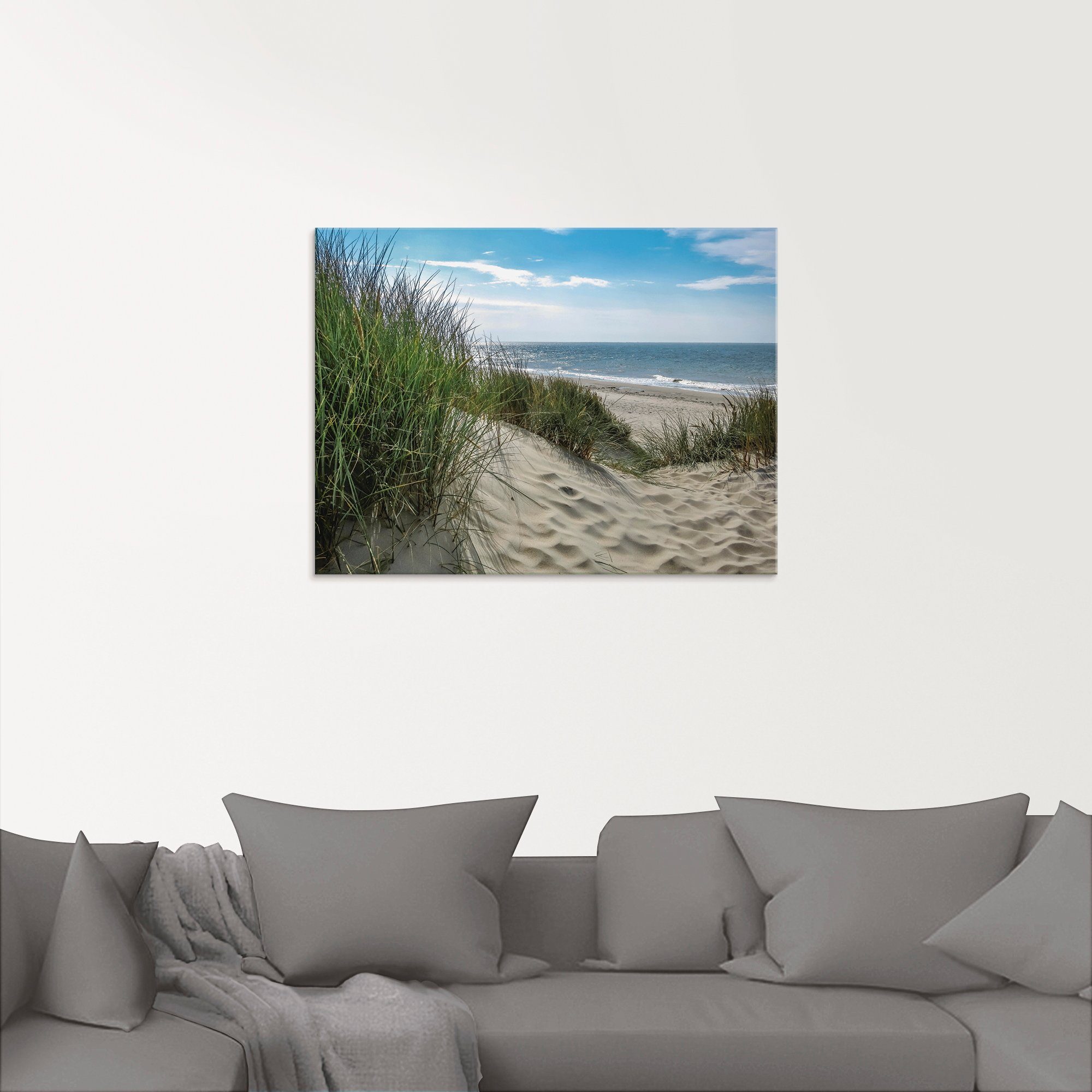 Artland Print op glas Duinlandschap in de zomer aan de Noordzee
