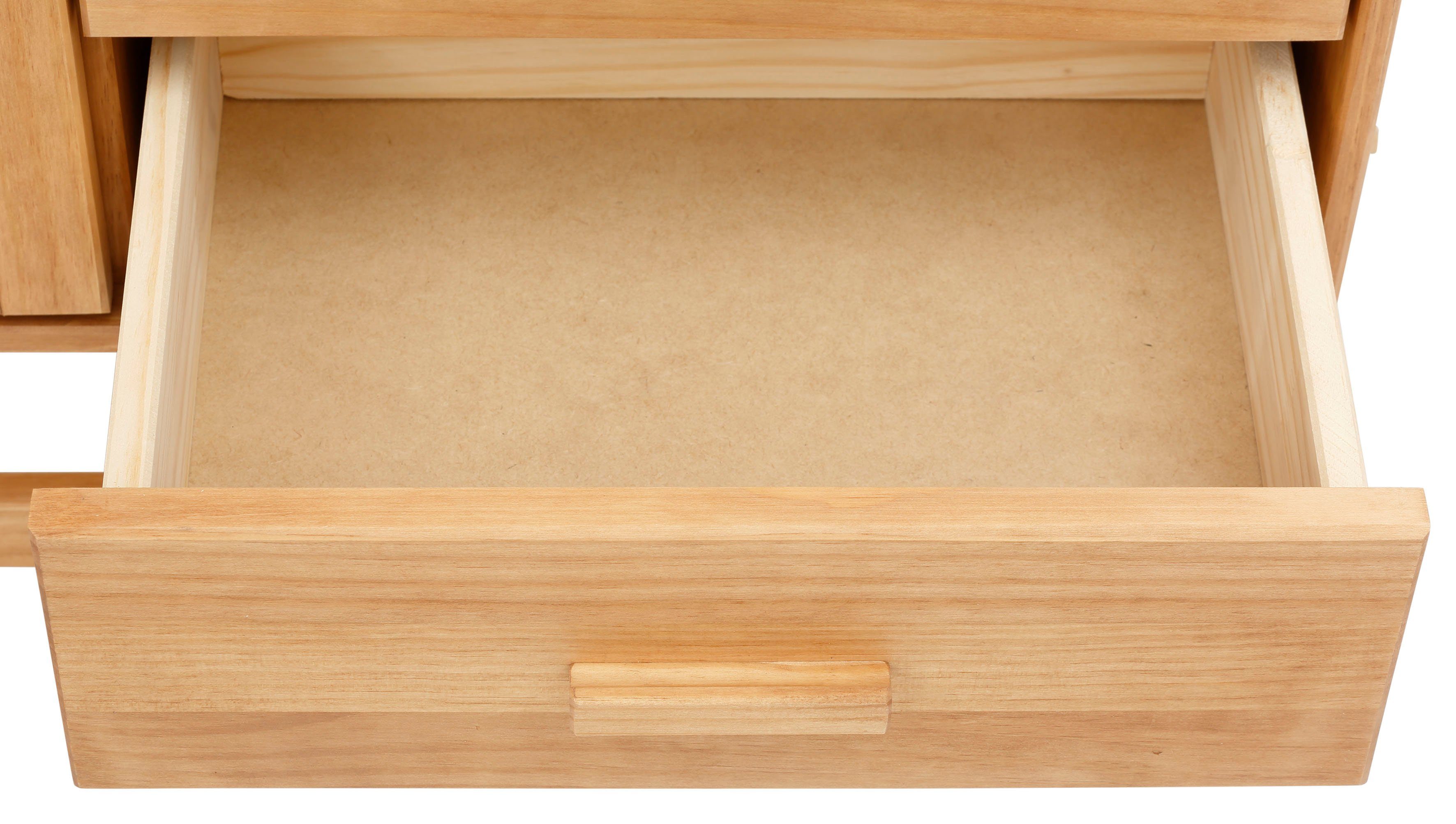 Home affaire Highboard Linz Opbergkast met rotan vlechtwerk op de deurfronten, massief hout
