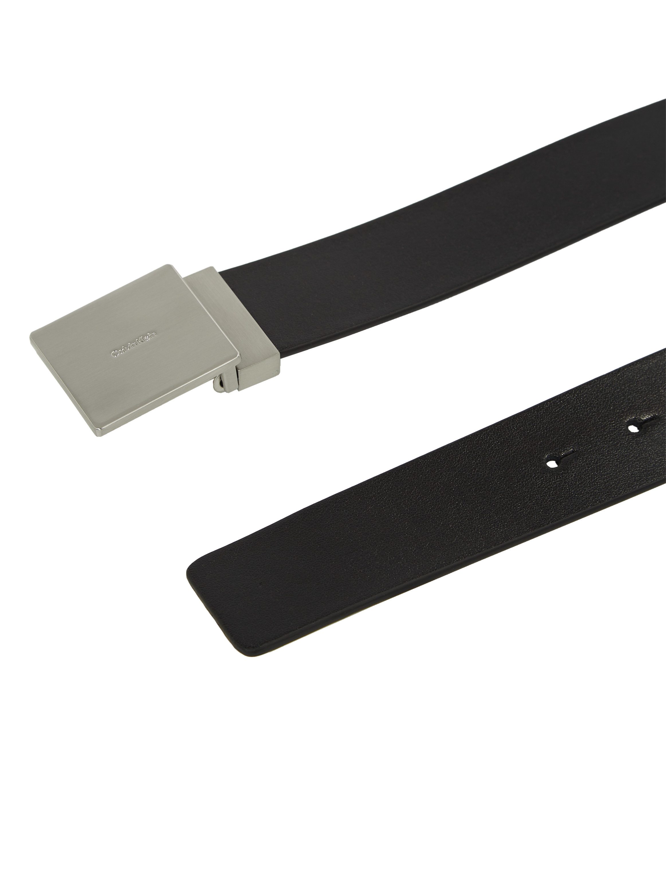 Calvin Klein Leren riem ADJ CASUAL PLAQUE 35MM Logoprand kliksluiting