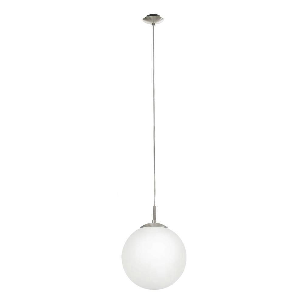 EGLO Hanglamp RONDO hanglamp, metaal in zilver, glas in opaal mat wit, E27