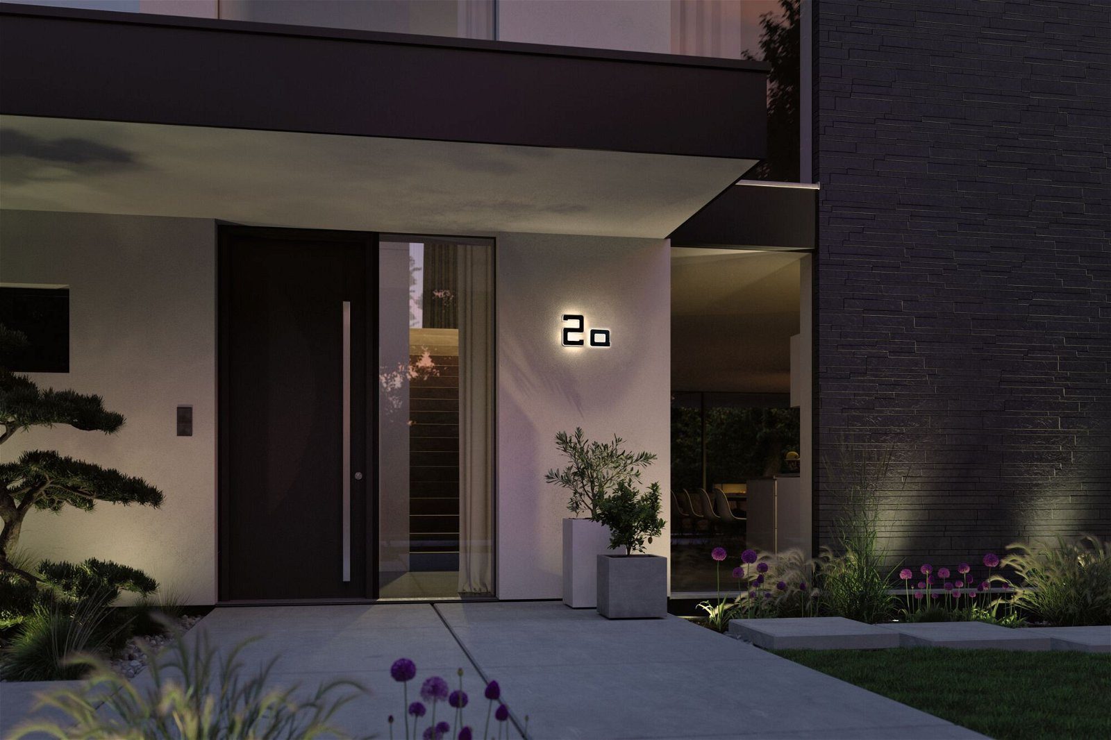 Paulmann Led-wandlamp voor buiten Solar Huisnummer LED-module, huisnummers, letters kiesbaar, accu verwisselbaar (1 stuk)