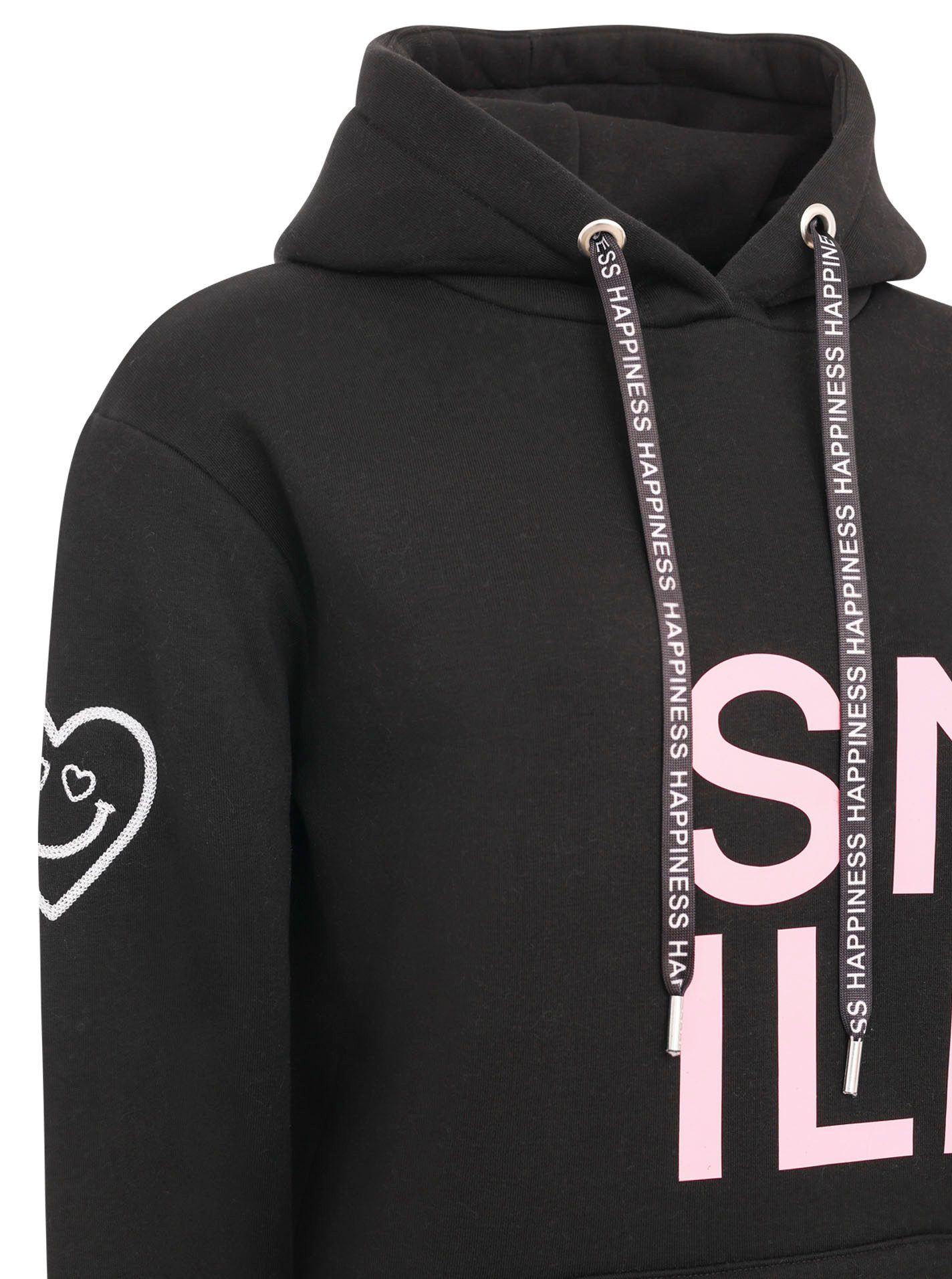 Zwillingsherz Hoodie Alissa met smile-print