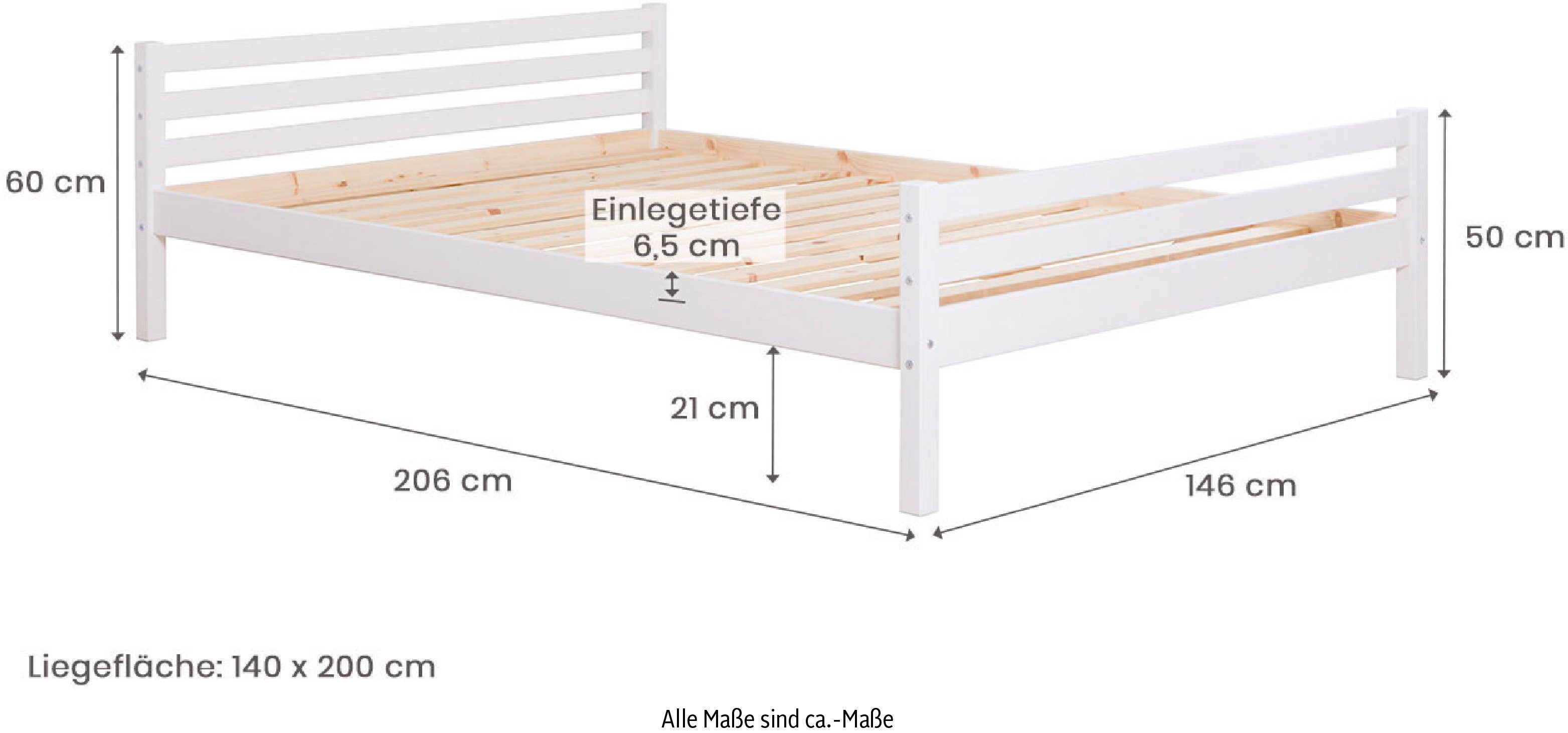 Ticaa Kinderbed Nadine Futonbed in diverse breedten, grenen, met rolbodem
