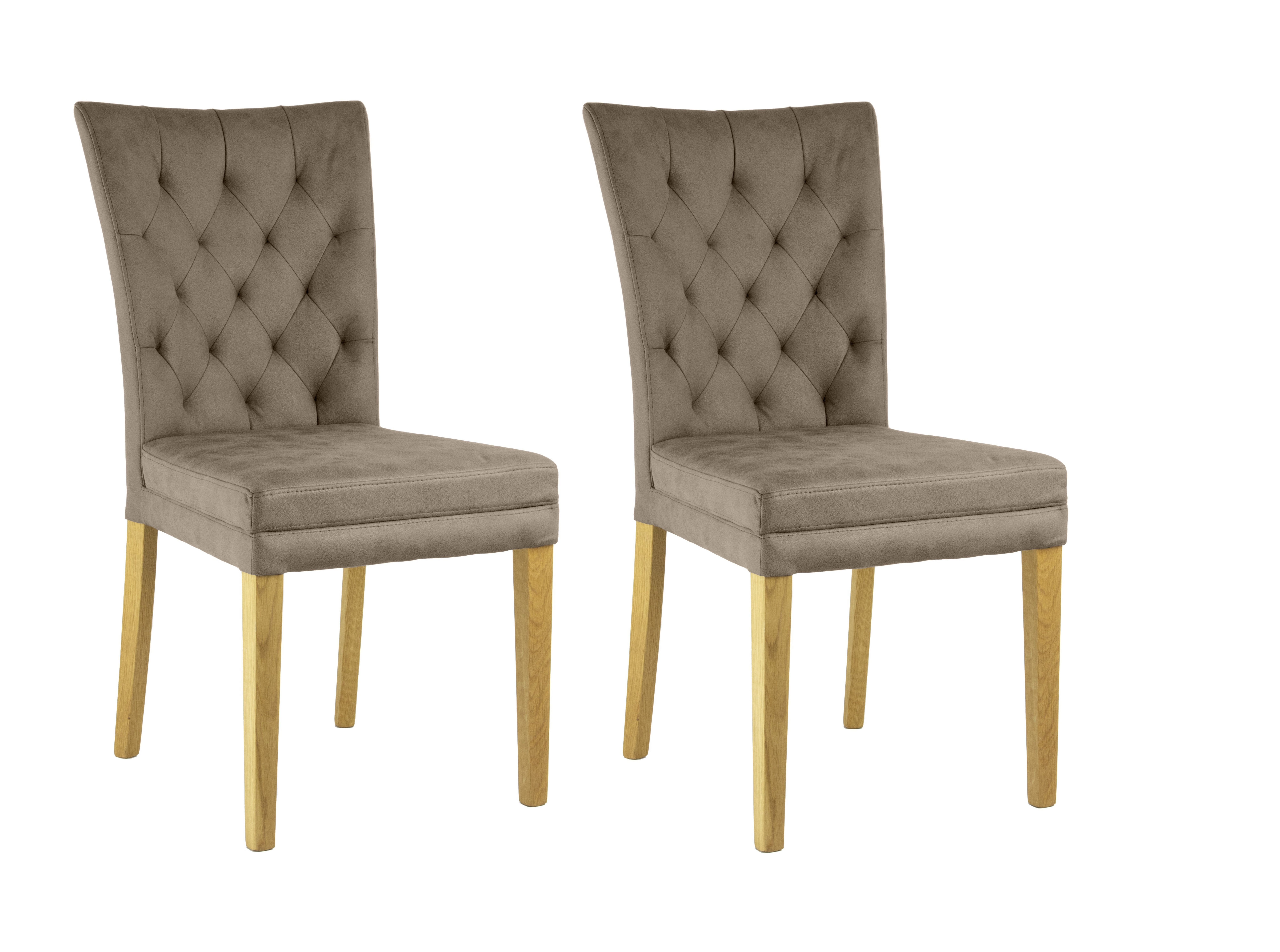Home affaire Stoel met 4 poten Colorado prettige bekleding, frame massief hout wengé of naturel-eiken (set, 2 stuks)